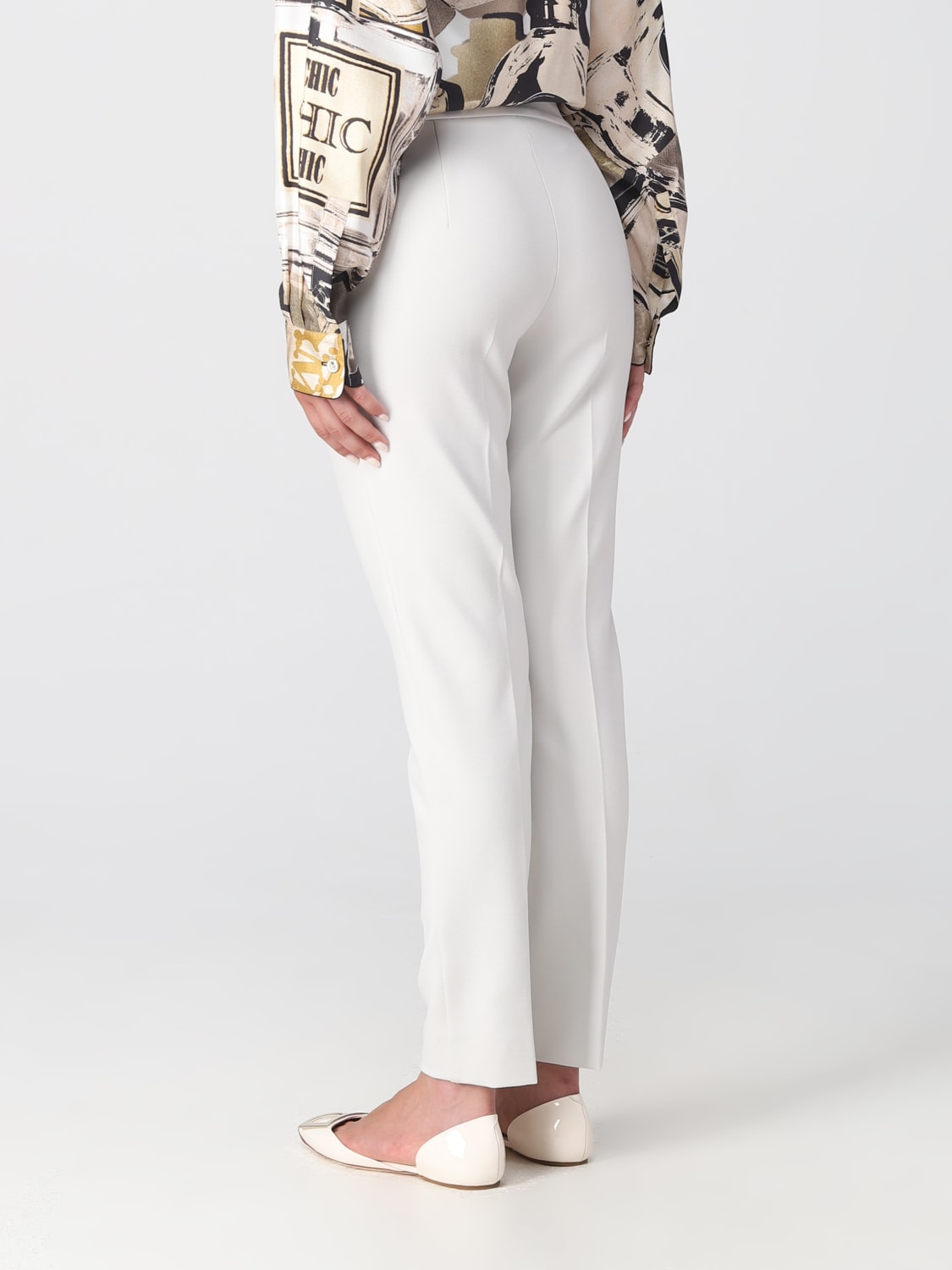 MAX MARA 裤子: 裤子 女士 Max Mara, 奶油色 - Img 3