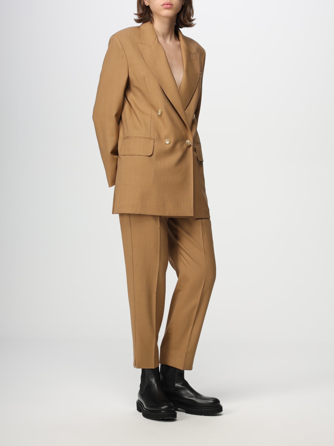 MAX MARA BLAZER: Max Mara double-breasted blazer in wool blend, Camel - Img 2