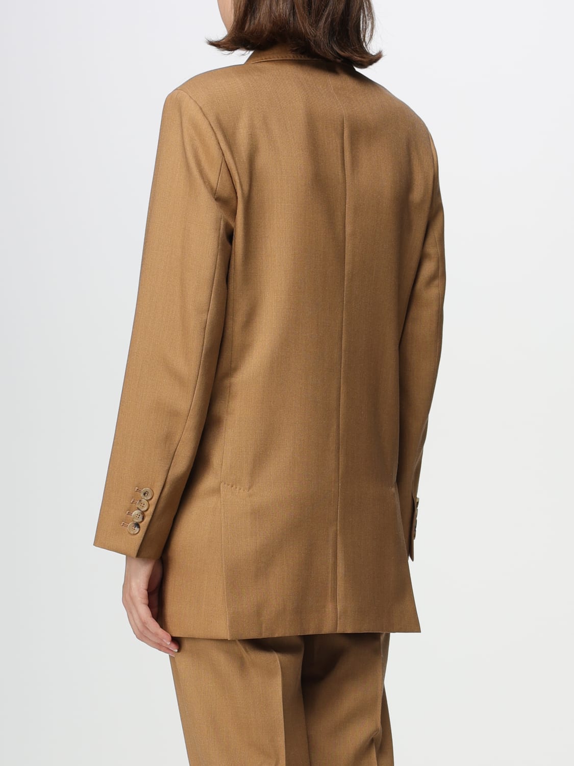 MAX MARA BLAZER: Max Mara double-breasted blazer in wool blend, Camel - Img 3