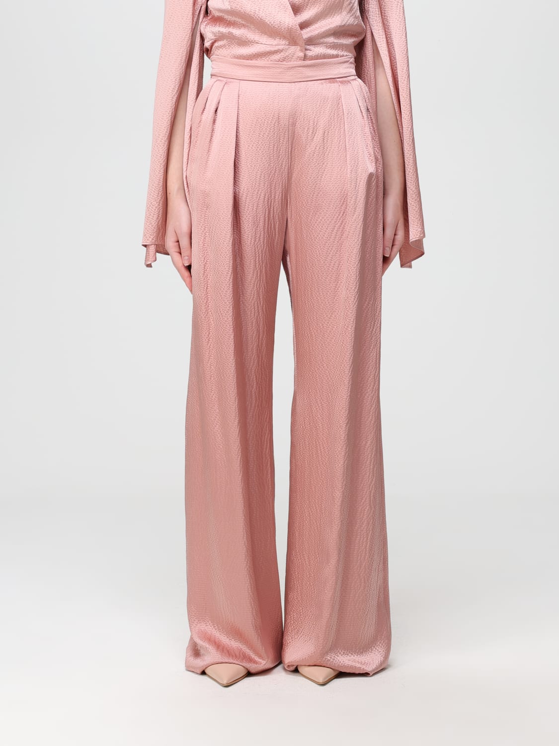 MAX MARA PANTS: Max Mara pants in satin, Pink - Img 1