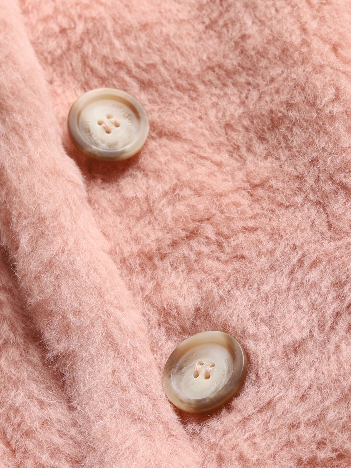 MAX MARA: cape in camel and wool teddy - Pink | Max Mara