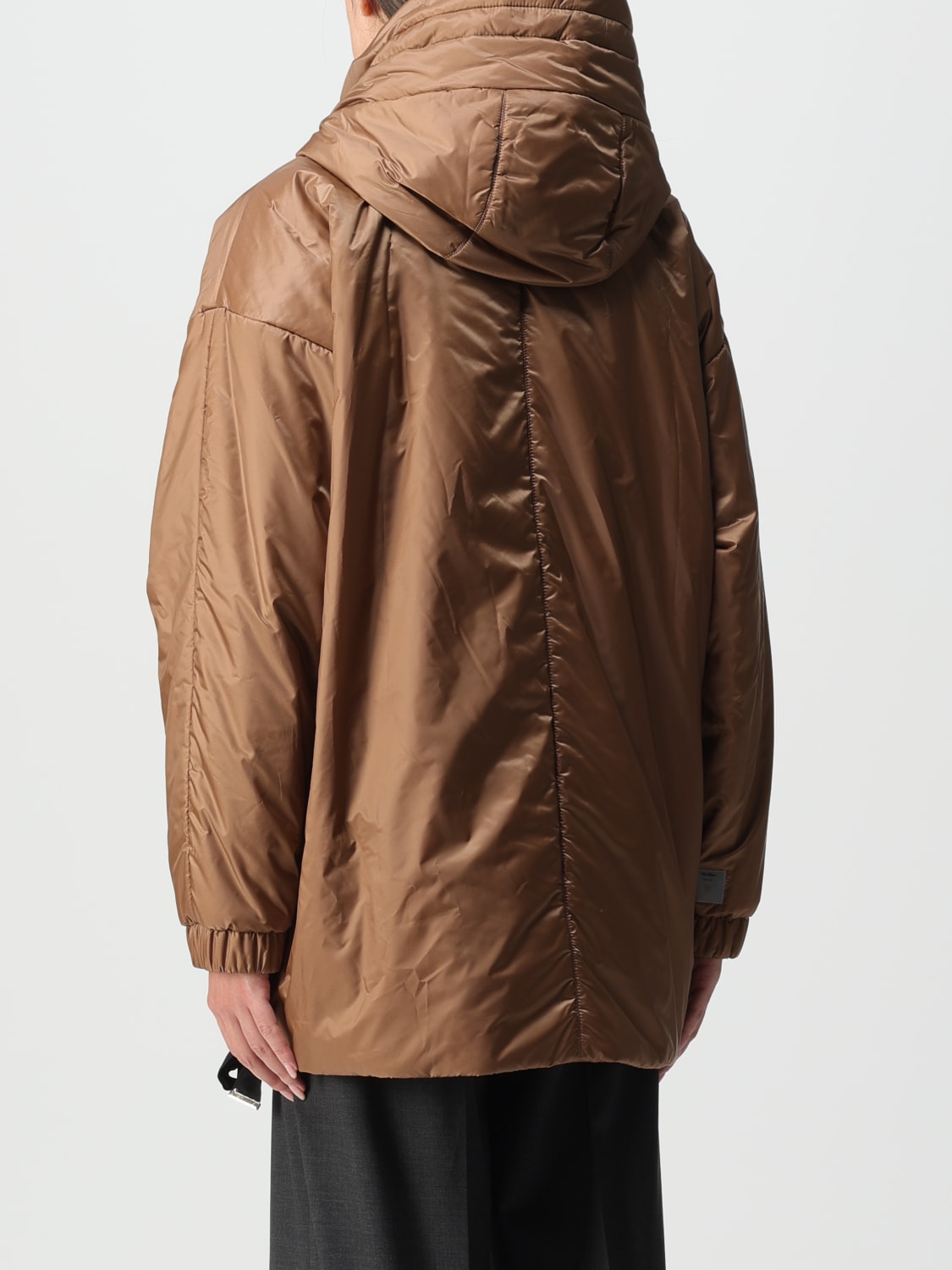 MAX MARA THE CUBE JACKET: Max Mara The Cube reversible jacket in printed water-repellent nylon, Camel - Img 2