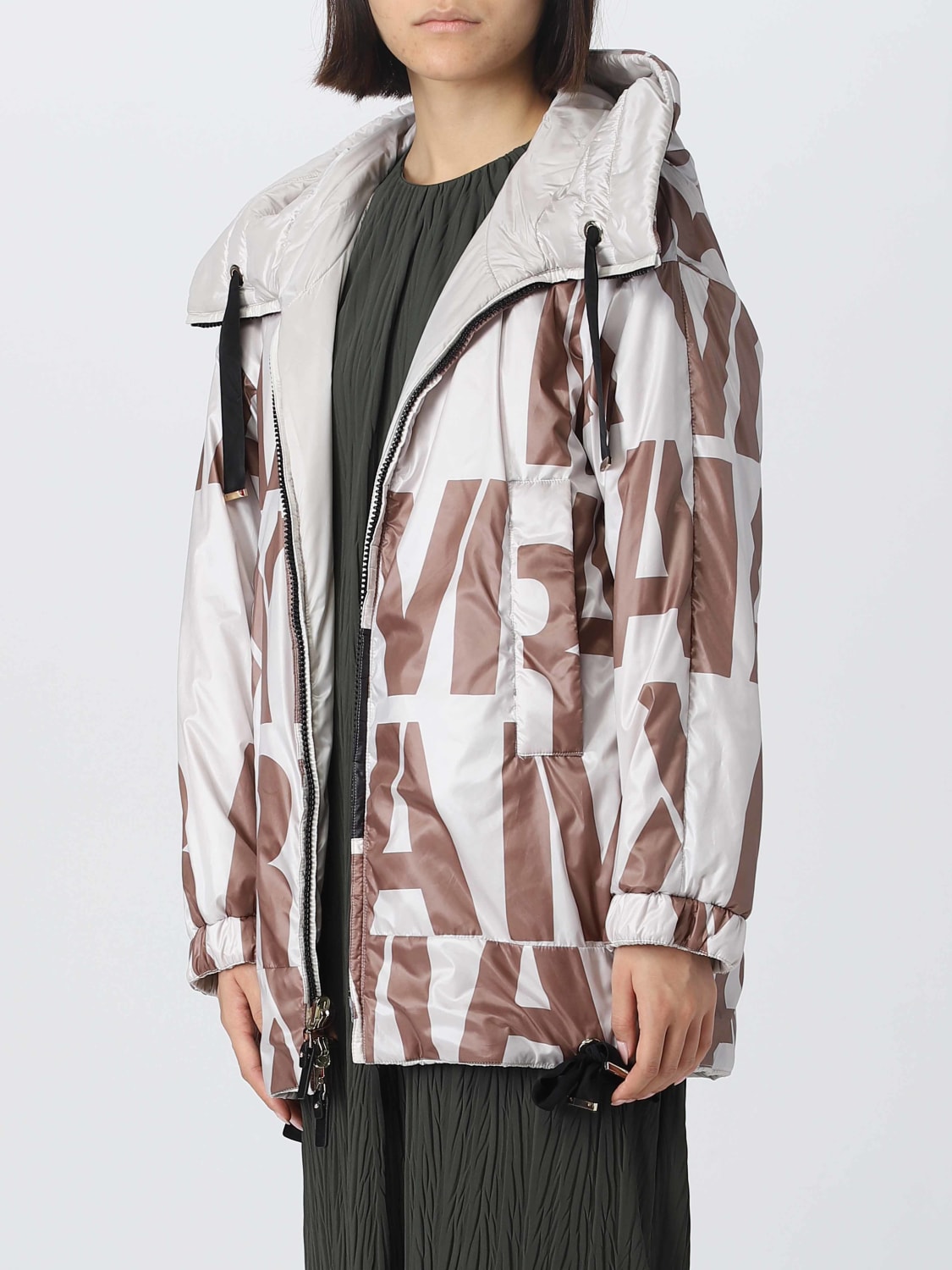 MAX MARA THE CUBE JACKET: Max Mara The Cube reversible jacket in printed water-repellent nylon, Natural - Img 3