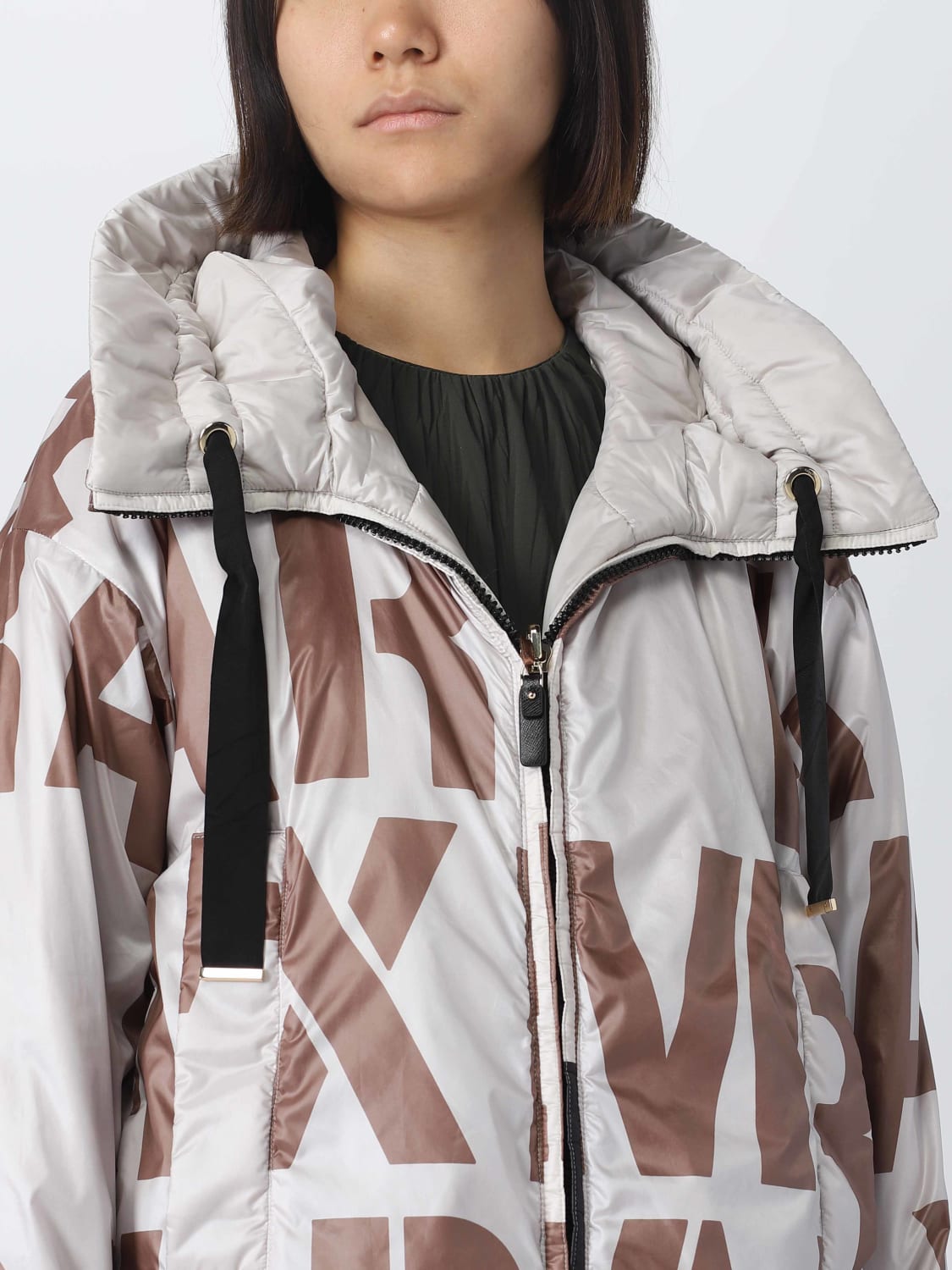 MAX MARA THE CUBE JACKET: Max Mara The Cube reversible jacket in printed water-repellent nylon, Natural - Img 4