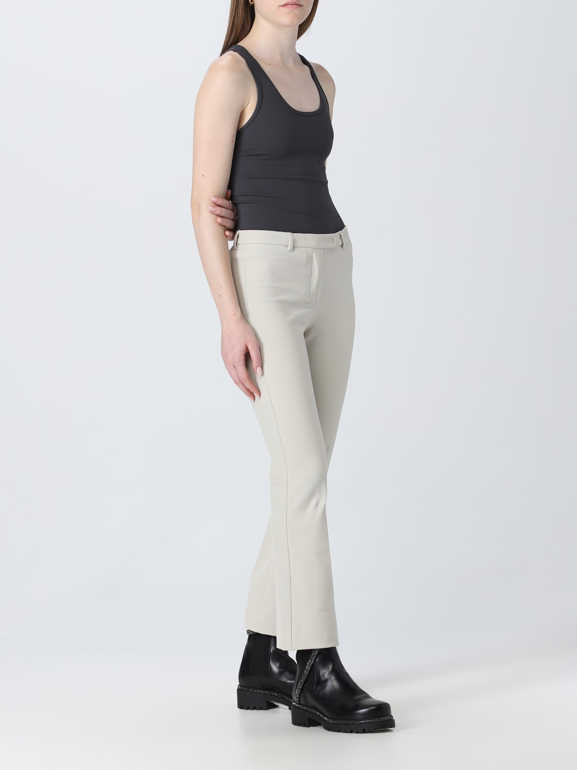 'S MAX MARA TOP: S Max Mara top in stretch fabric, Grey - Img 2