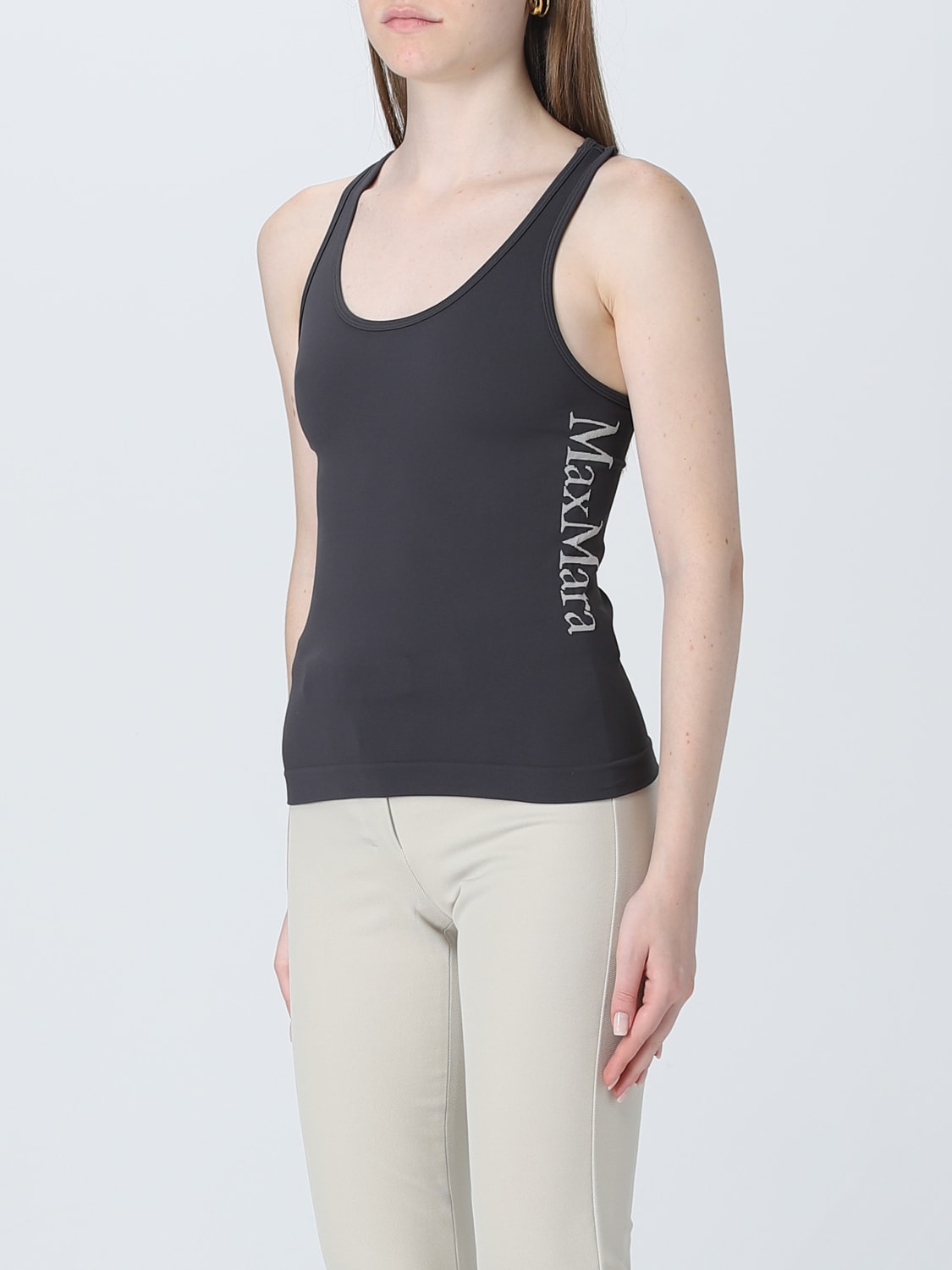 'S MAX MARA TOP: S Max Mara top in stretch fabric, Grey - Img 4