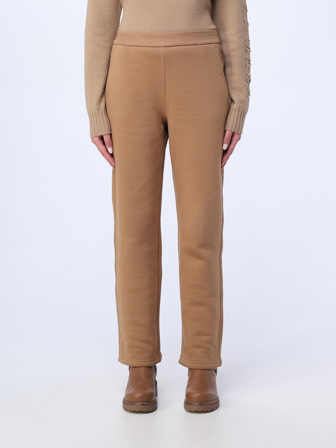 'S MAX MARA PANTS: S Max Mara pants in stretch cotton, Camel - Img 1