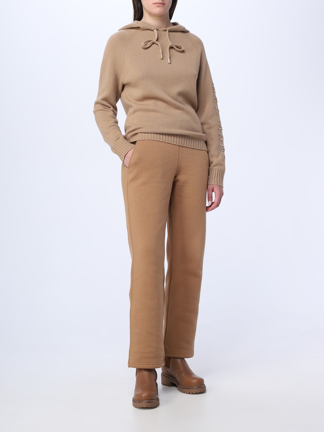 'S MAX MARA PANTS: S Max Mara pants in stretch cotton, Camel - Img 2