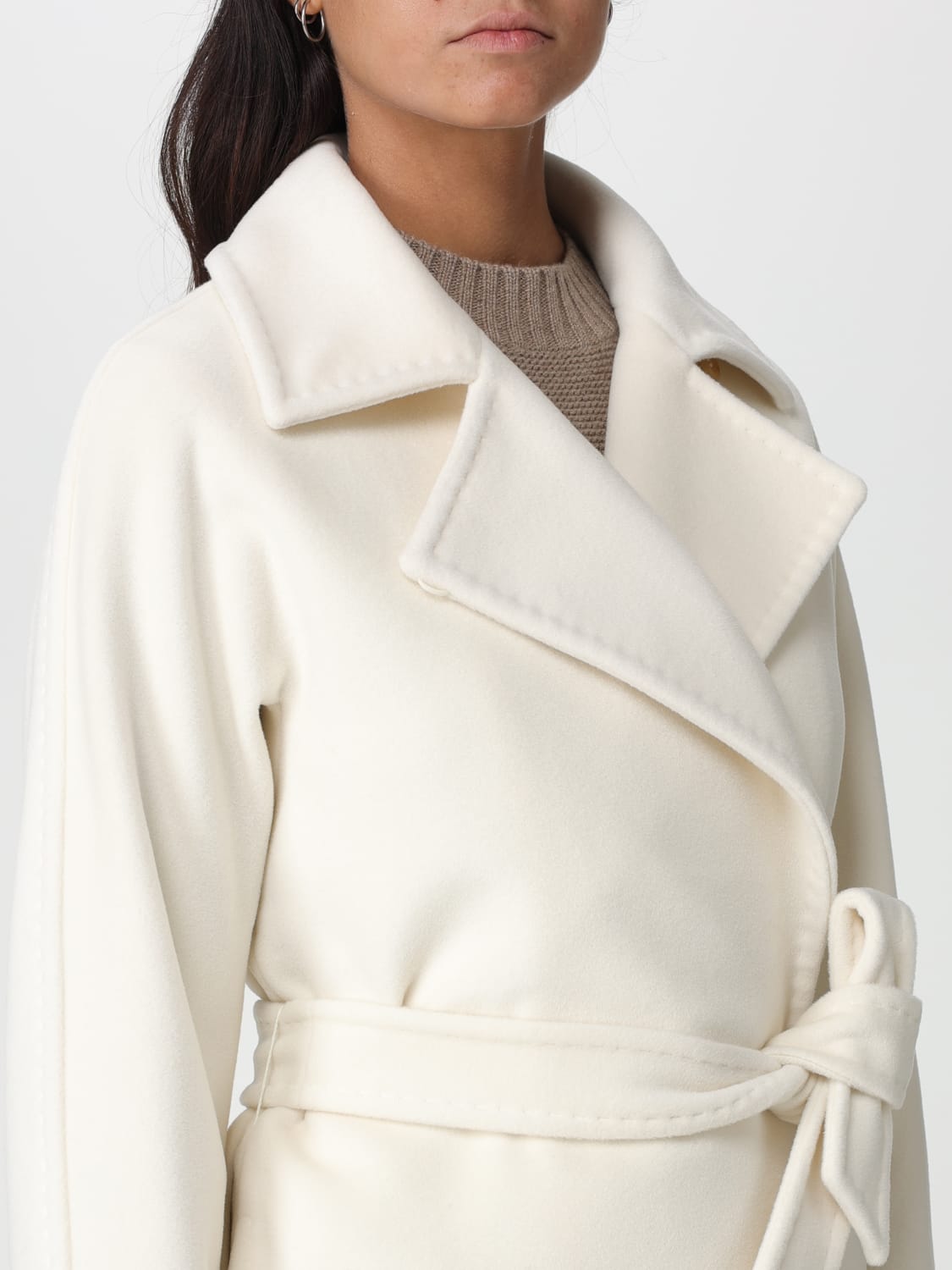 MAX MARA: Estella coat in wool and cashmere - White | Max