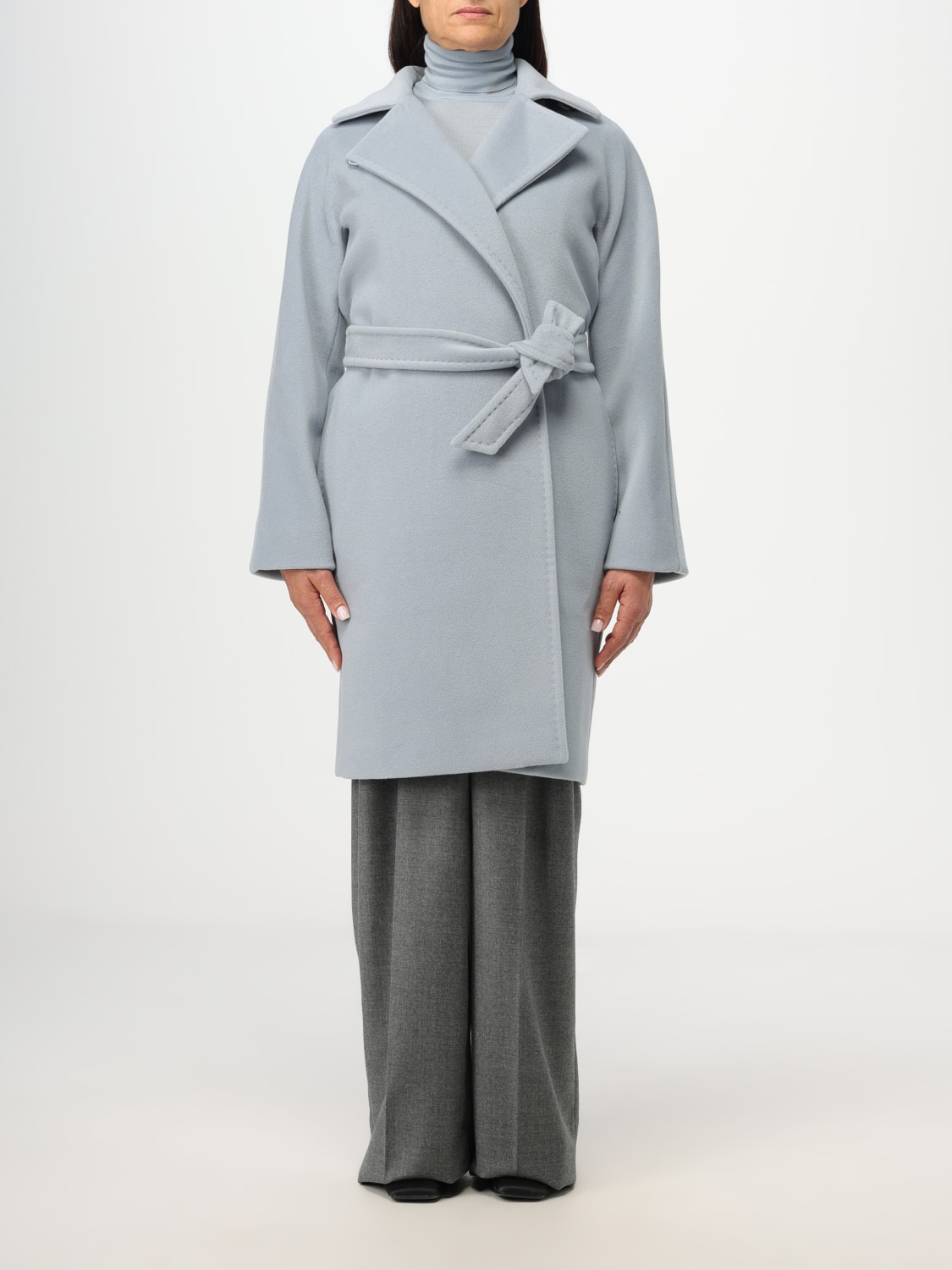 Max Mara Outlet Estella coat in wool and cashmere Sky Blue Max Mara coat 2310160333600 online at GIGLIO.COM