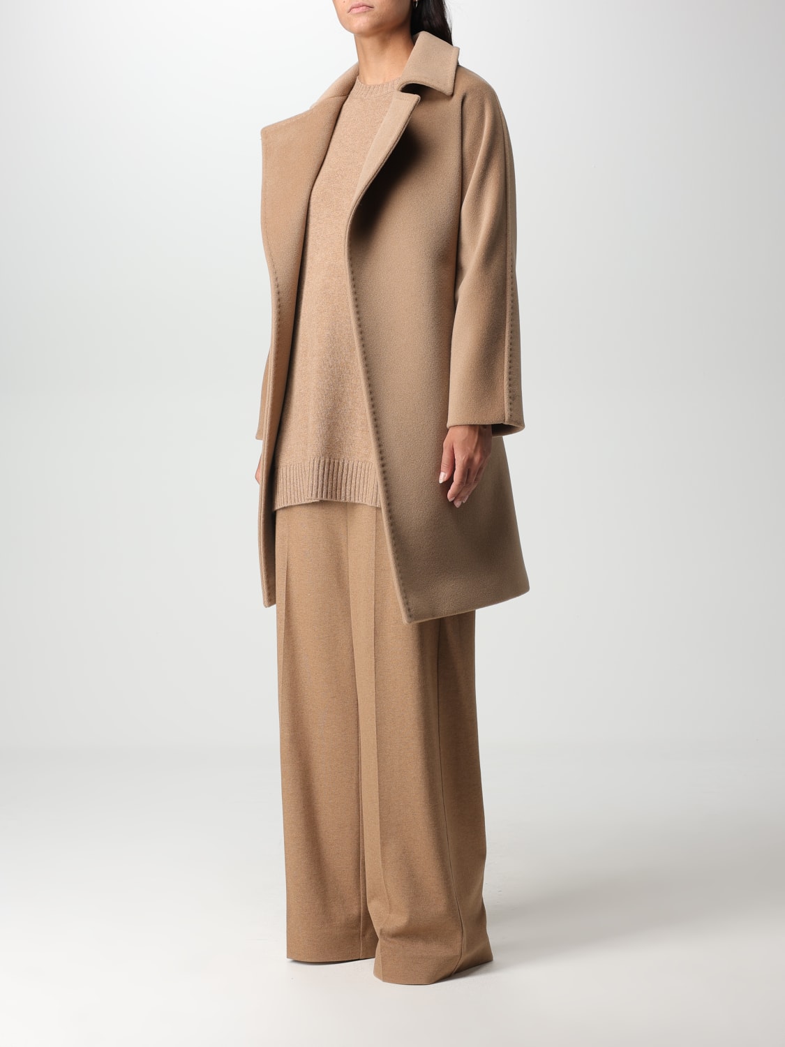 MAX MARA: Estella coat in wool and cashmere - Camel | Max