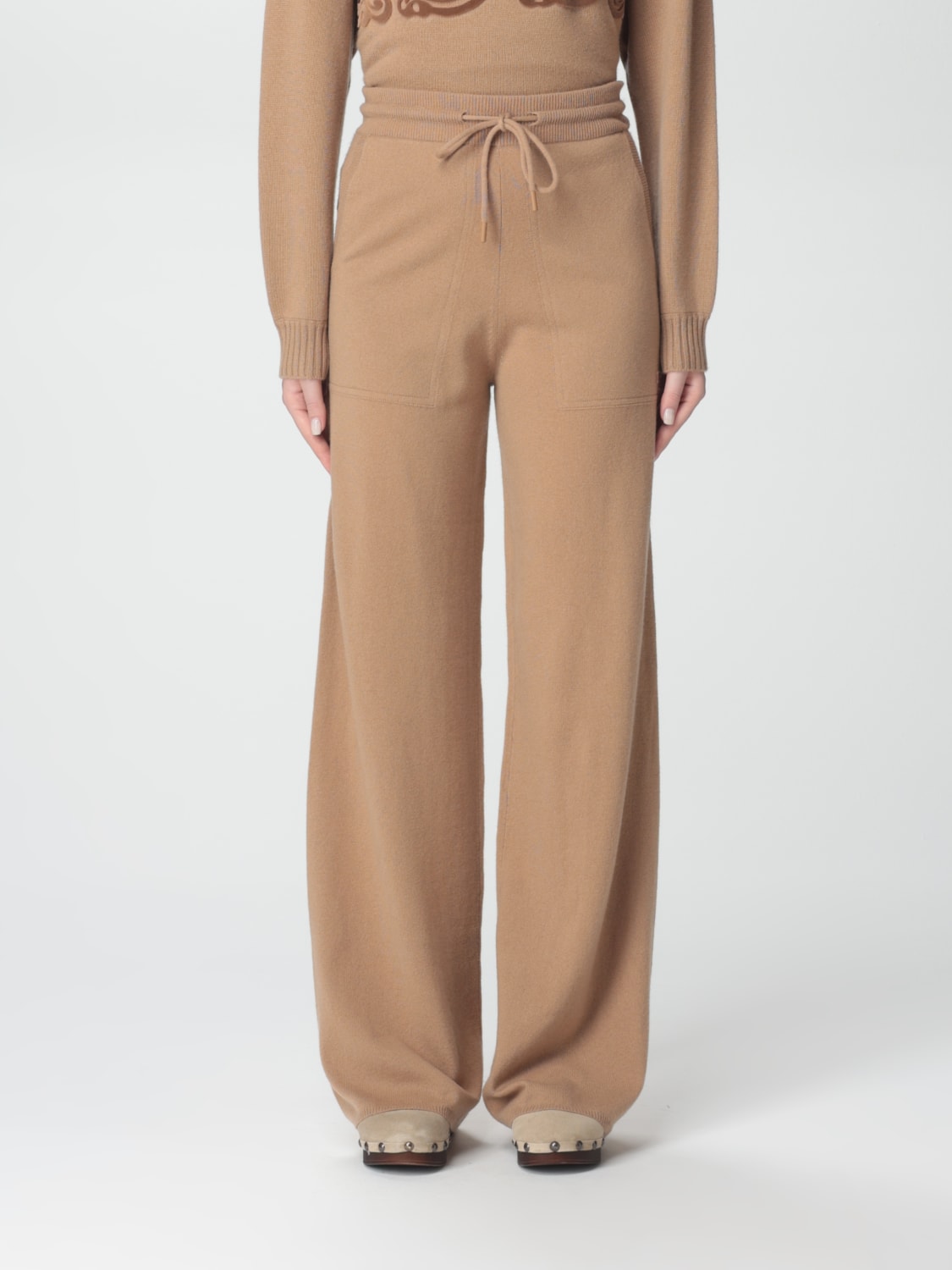 Max Mara Outlet: wool and cashmere pants - Camel | Max Mara