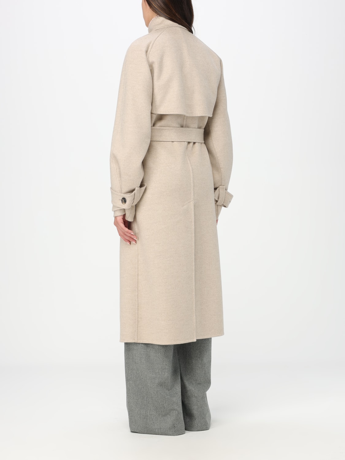 MAX MARA 大衣: 大衣 女士 Max Mara, 米色 - Img 3