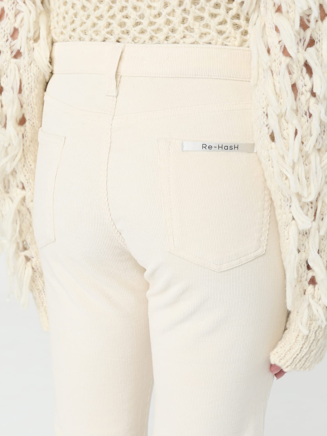 RE-HASH PANTALONES: Pantalón mujer Re-hash, Crema - Img 3