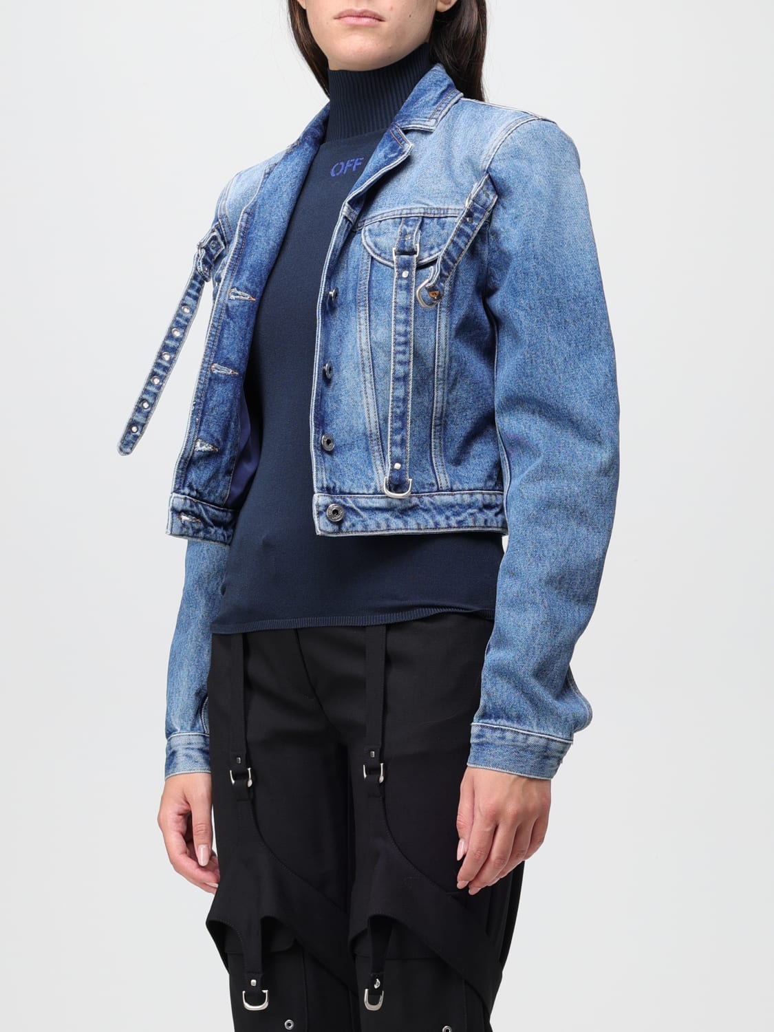 OFF-WHITE JACKET: Jacket woman Off-white, Blue - Img 4