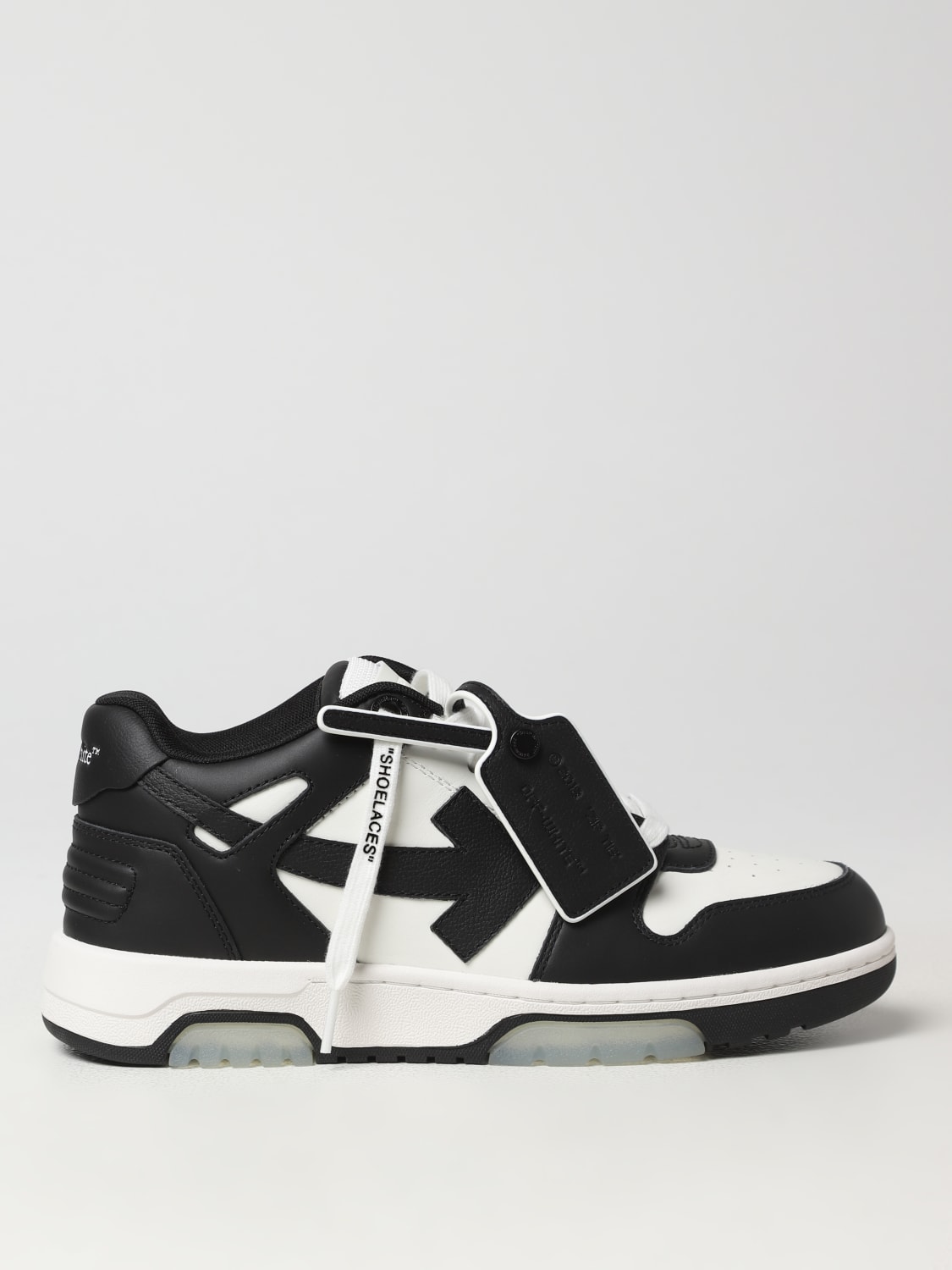 OFF-WHITE SNEAKERS: Off-White Out Of Office leather sneakers with logo, White - Img 1
