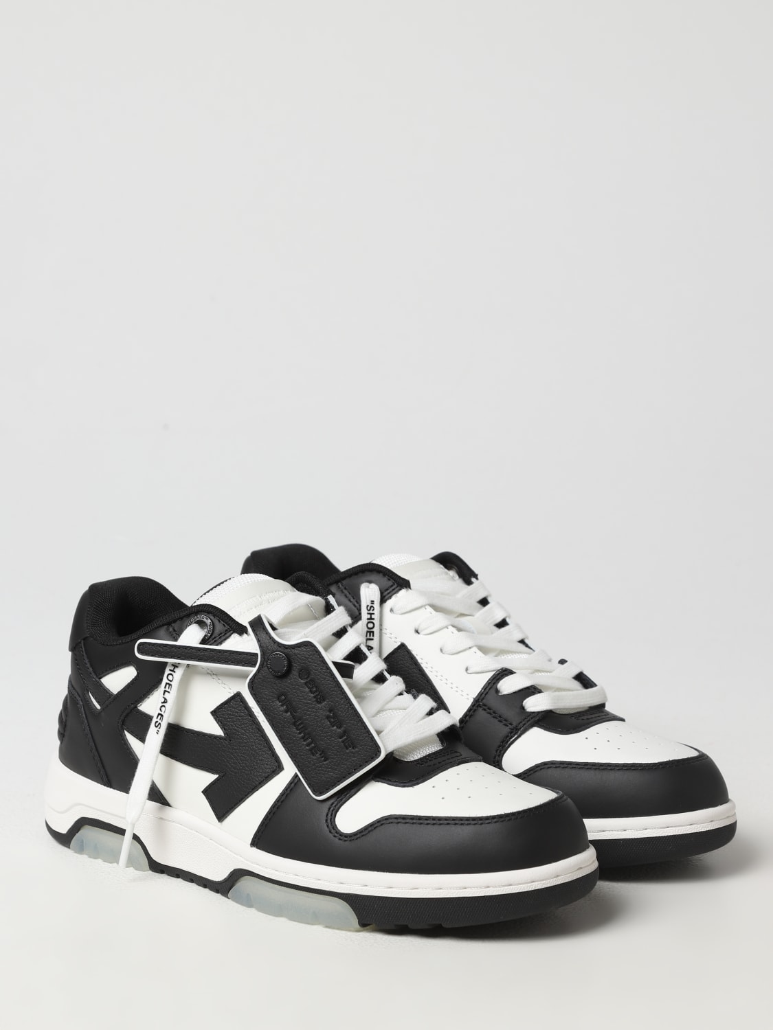 OFF-WHITE SNEAKERS: Off-White Out Of Office leather sneakers with logo, White - Img 2
