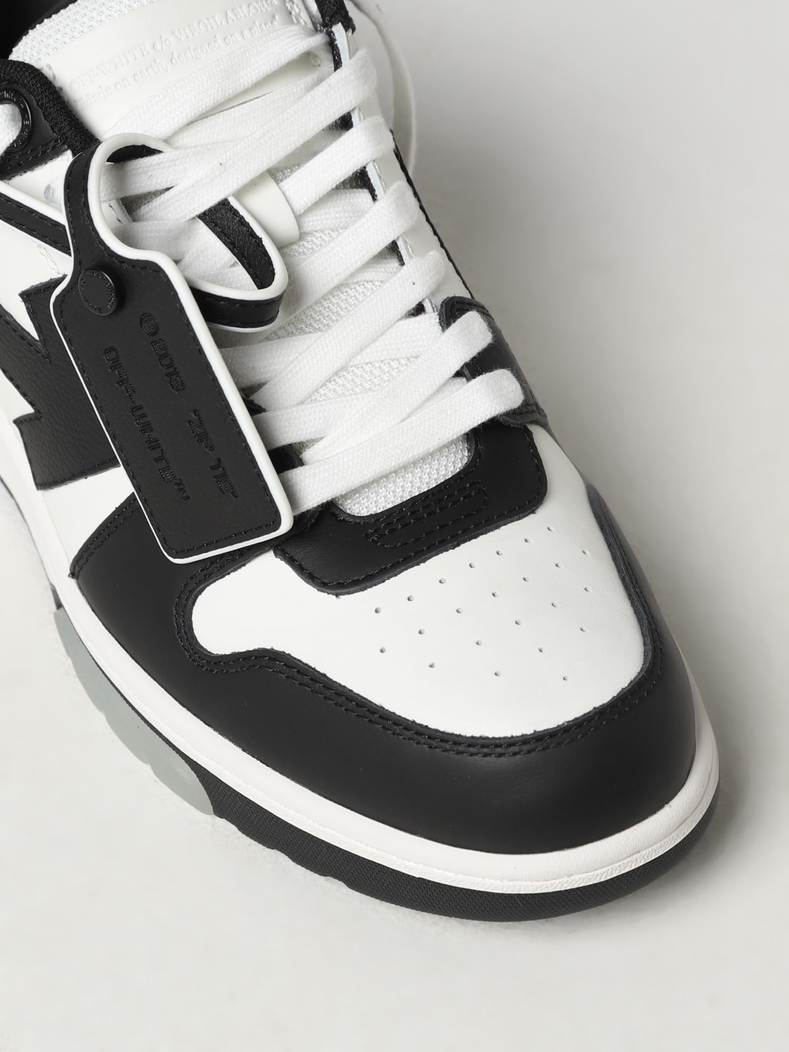 OFF-WHITE SNEAKERS: Off-White Out Of Office leather sneakers with logo, White - Img 4