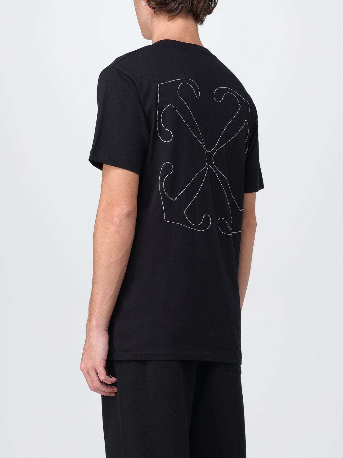 OFF-WHITE T-SHIRT: Off-white cotton T-shirt, Black - Img 3