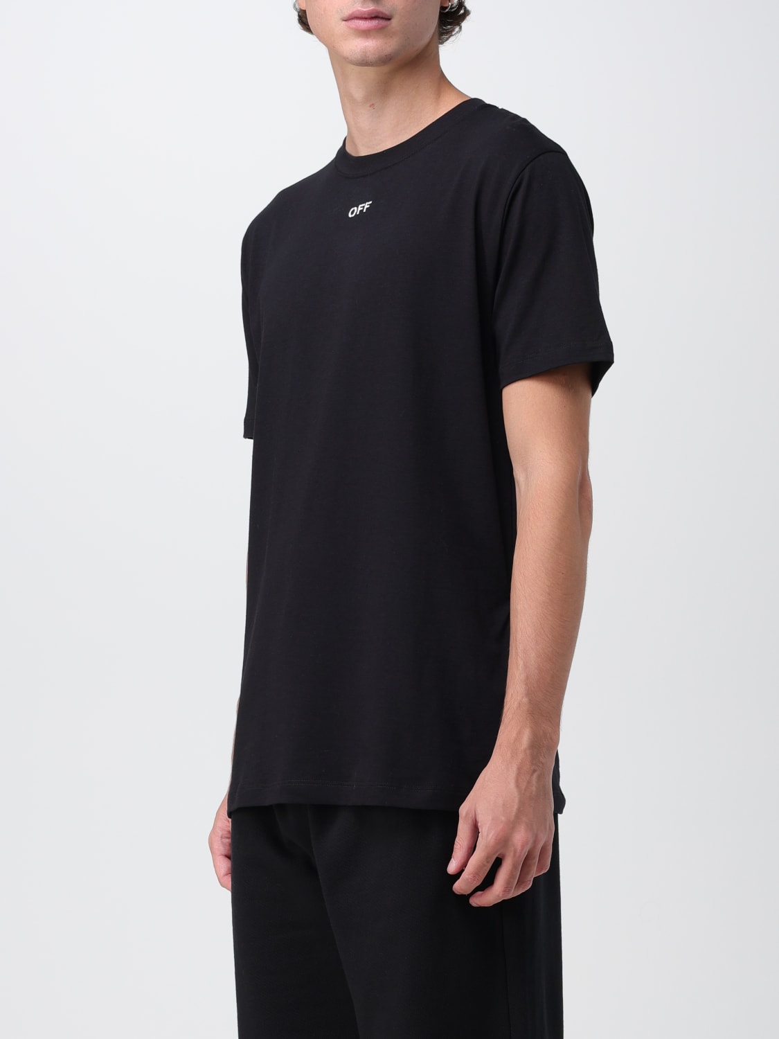 OFF-WHITE T-SHIRT: Off-white cotton T-shirt, Black - Img 4