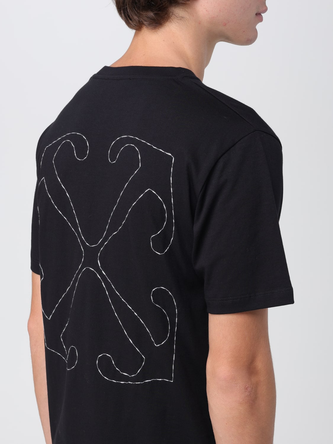 OFF-WHITE T-SHIRT: Off-white cotton T-shirt, Black - Img 5