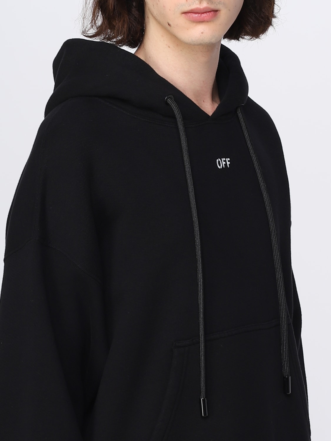 OFF-WHITE SWEATSHIRT: Off-white cotton sweatshirt, Black - Img 5