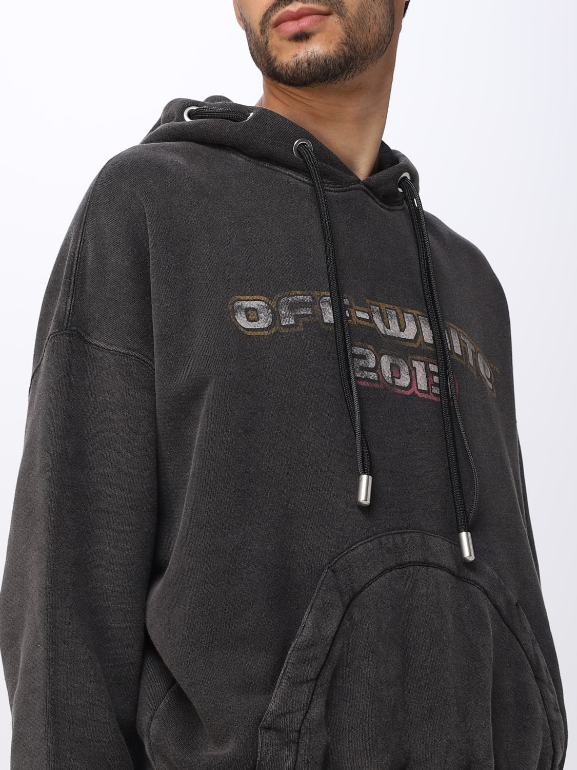 Off White Outlet Sweatshirt homme Noir Sweatshirt Off White OMBB119F23FLE005 en ligne sur GIGLIO.COM