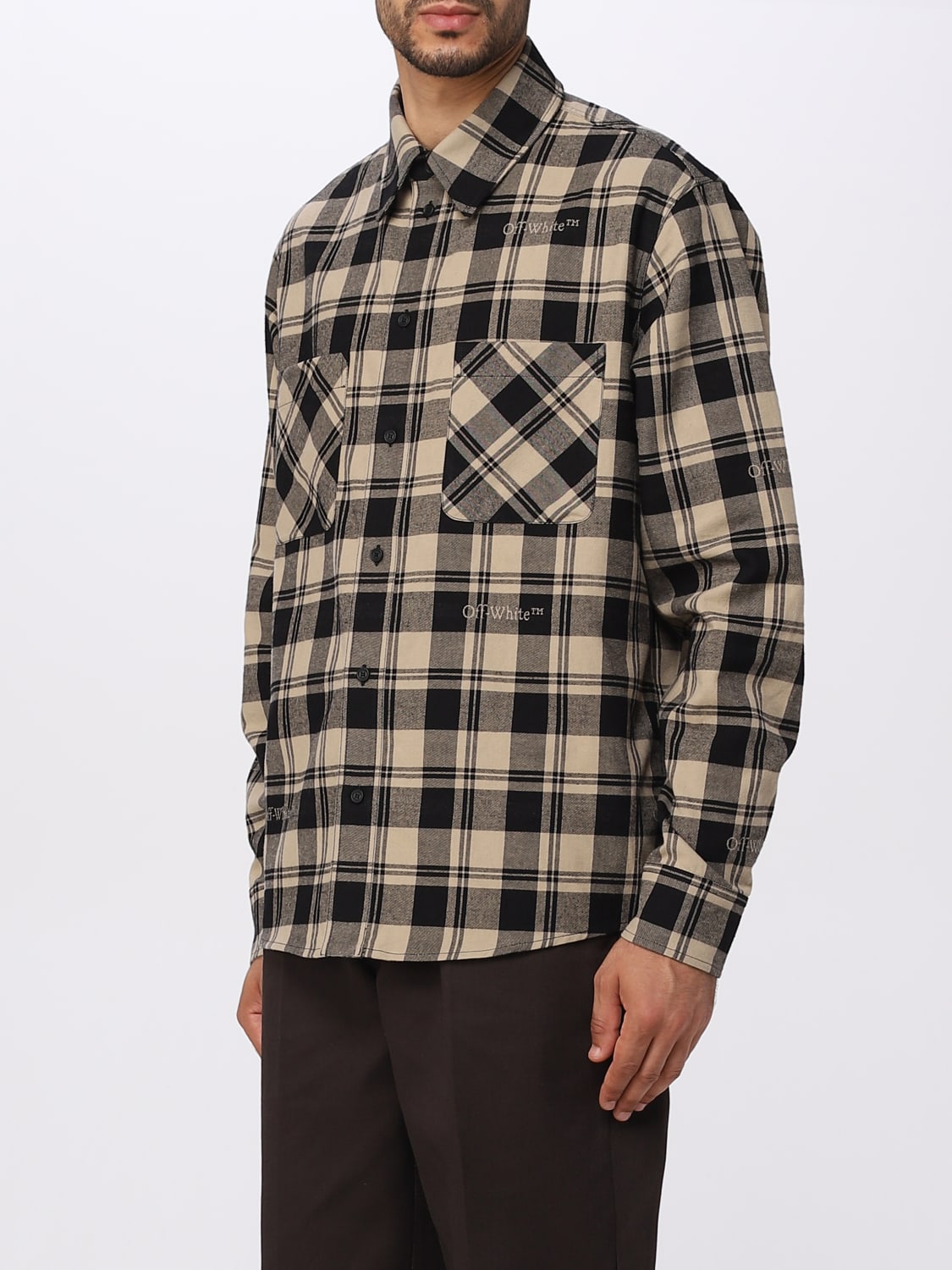 OFF-WHITE CAMISA: Camisa hombre Off-white, Beige - Img 4