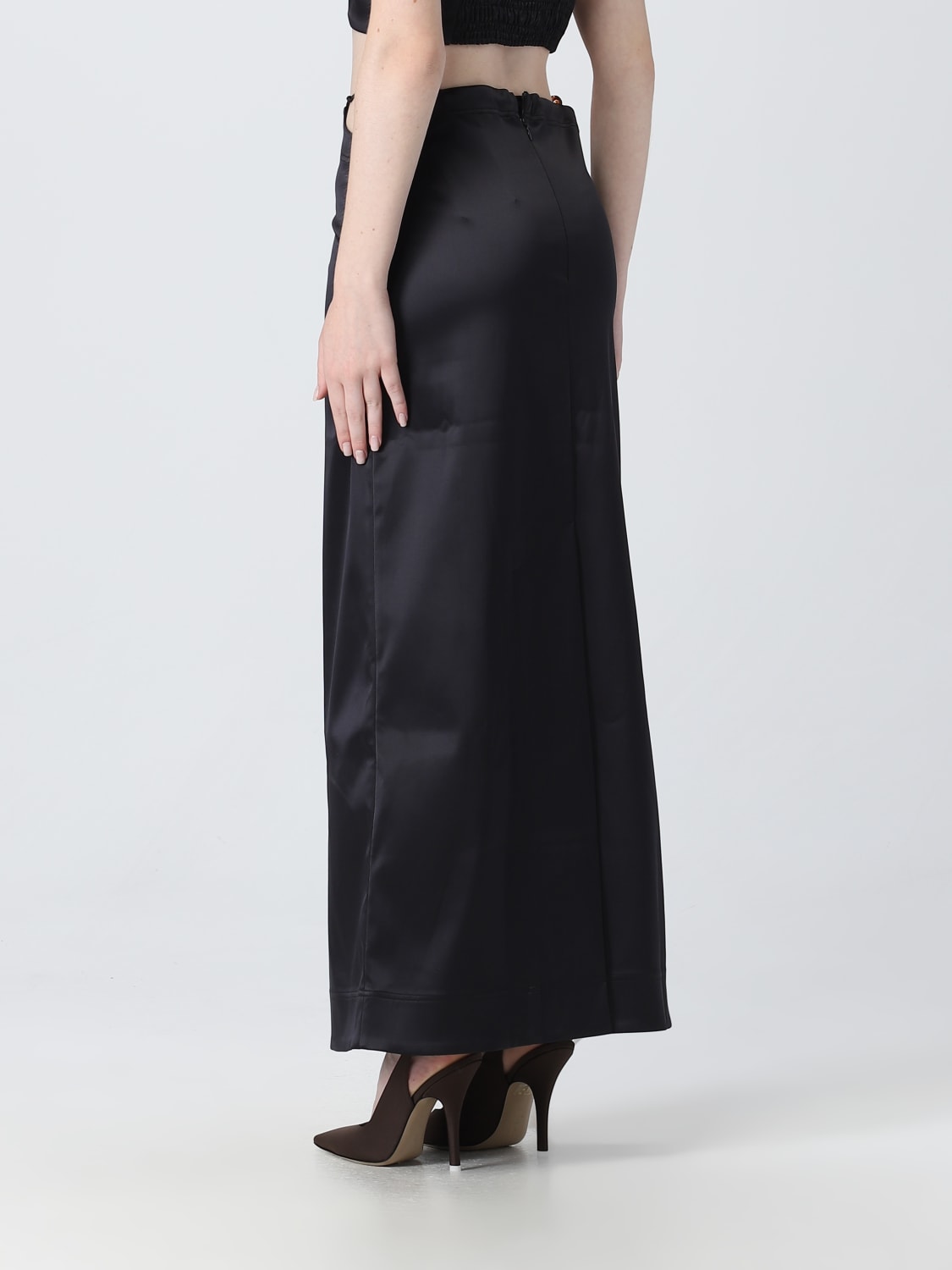 GANNI SKIRT: Ganni skirt in recycled synthetic fabric, Black - Img 3