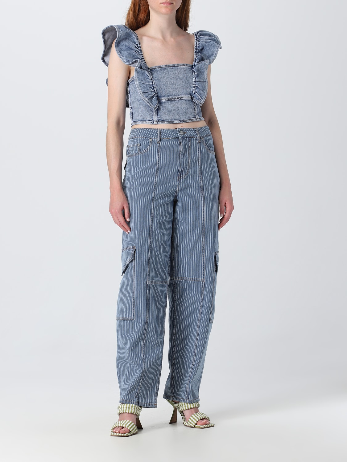 GANNI TOP: Ganni top in denim, Stone Washed - Img 2