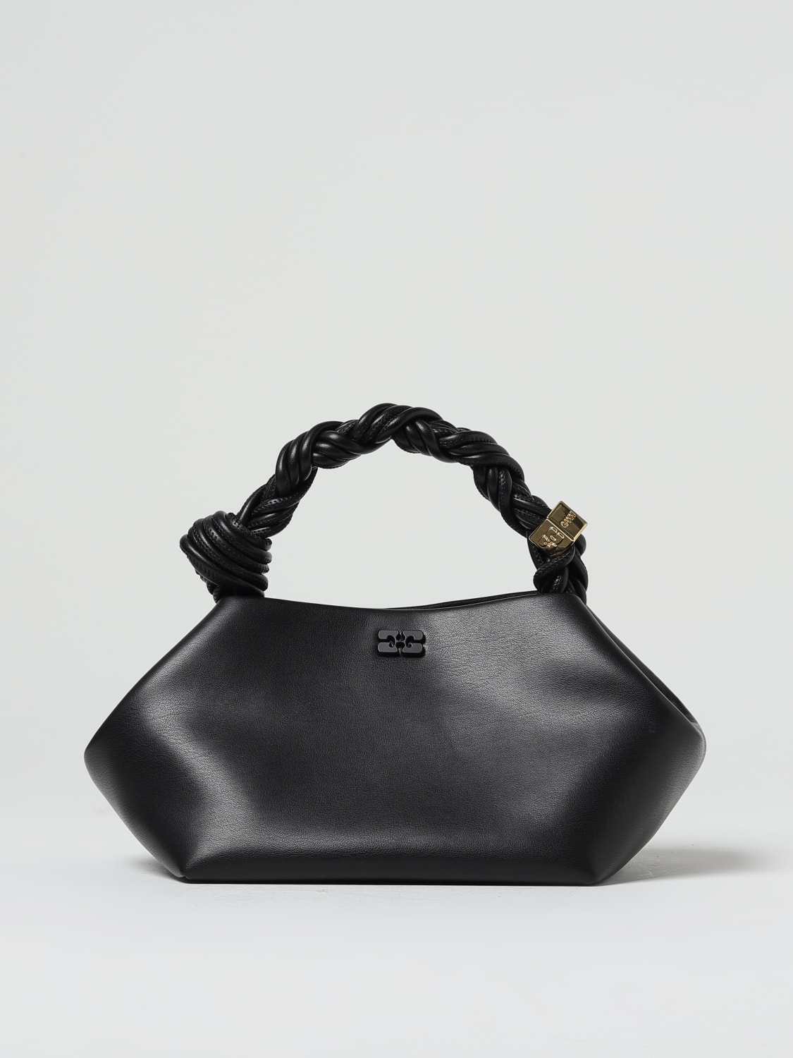 GANNI HANDBAG: Ganni Bou Bag in recycled leather blend, Black - Img 1