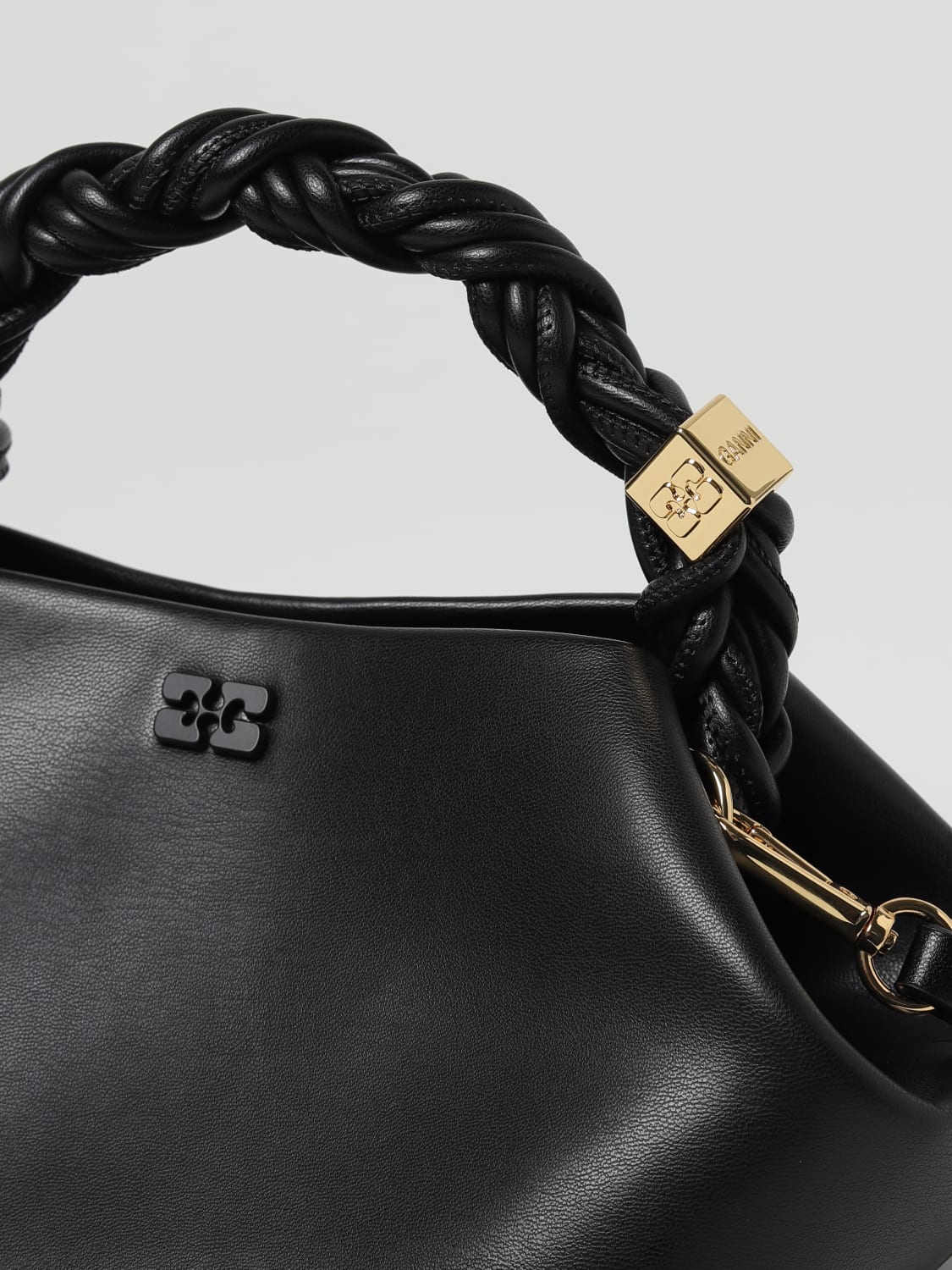 GANNI HANDBAG: Ganni Bou Bag in recycled leather blend, Black - Img 3