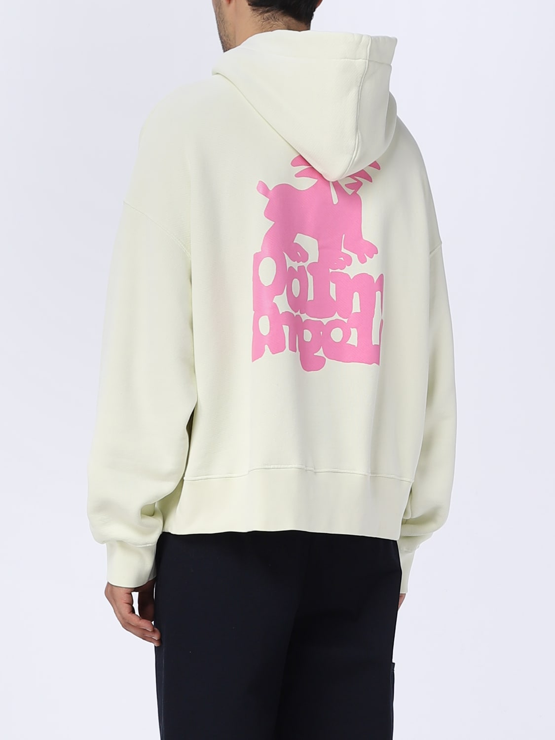 PALM ANGELS SWEATSHIRT: Palm Angels cotton sweatshirt, Yellow Cream - Img 3