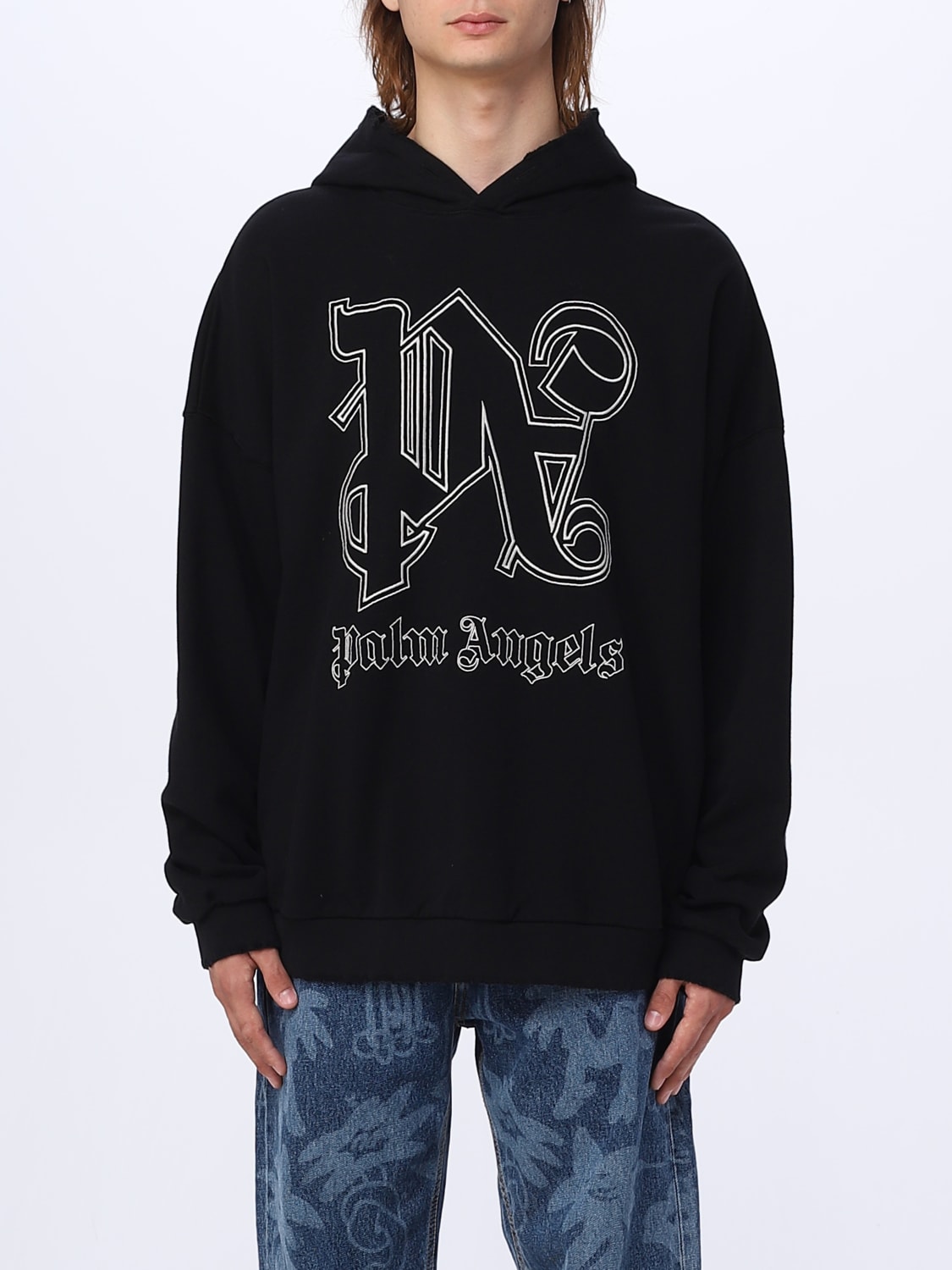 PALM ANGELS SWEATSHIRT: Palm Angels cotton sweatshirt, Black - Img 1