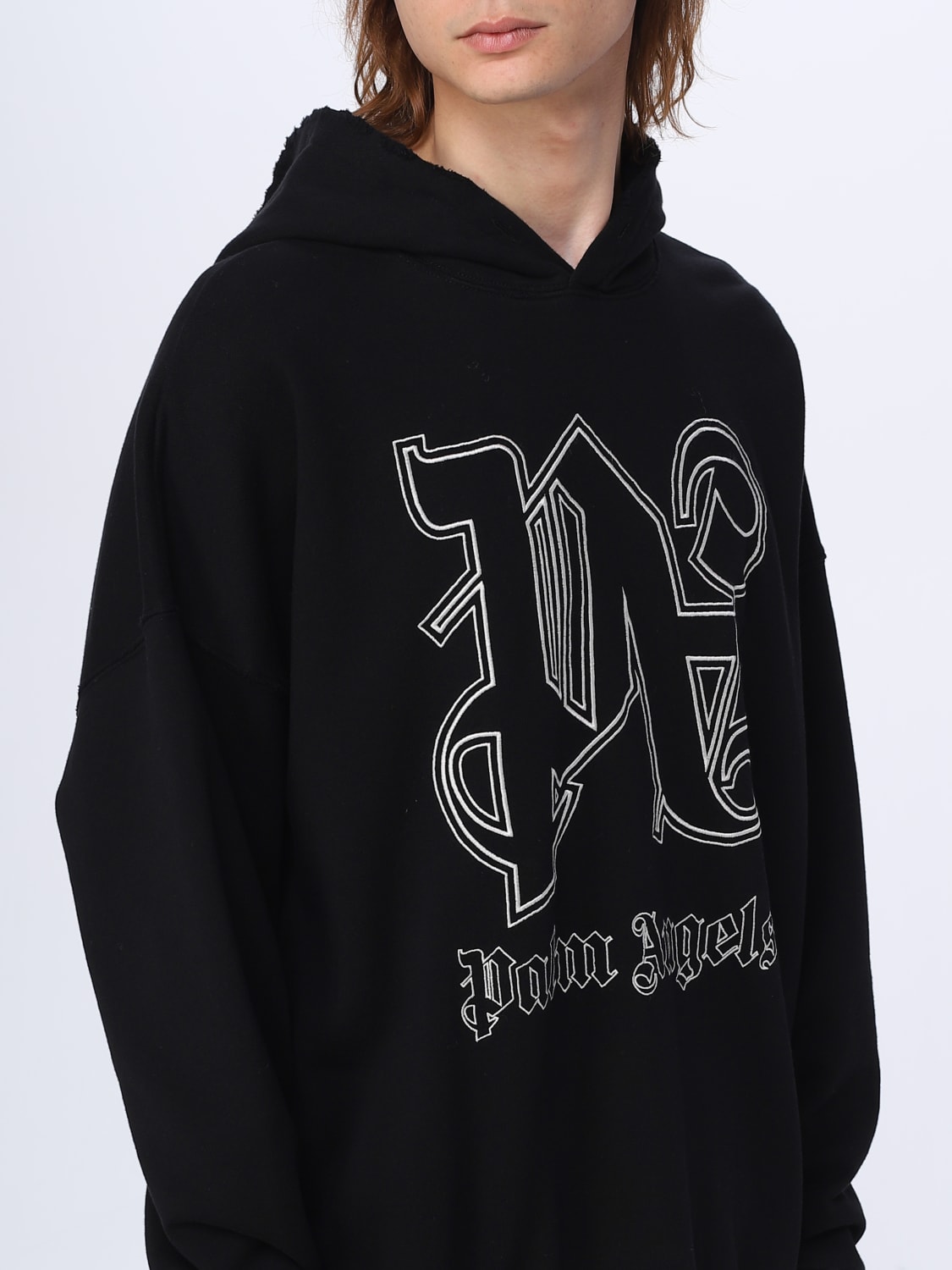 PALM ANGELS SWEATSHIRT: Palm Angels cotton sweatshirt, Black - Img 5