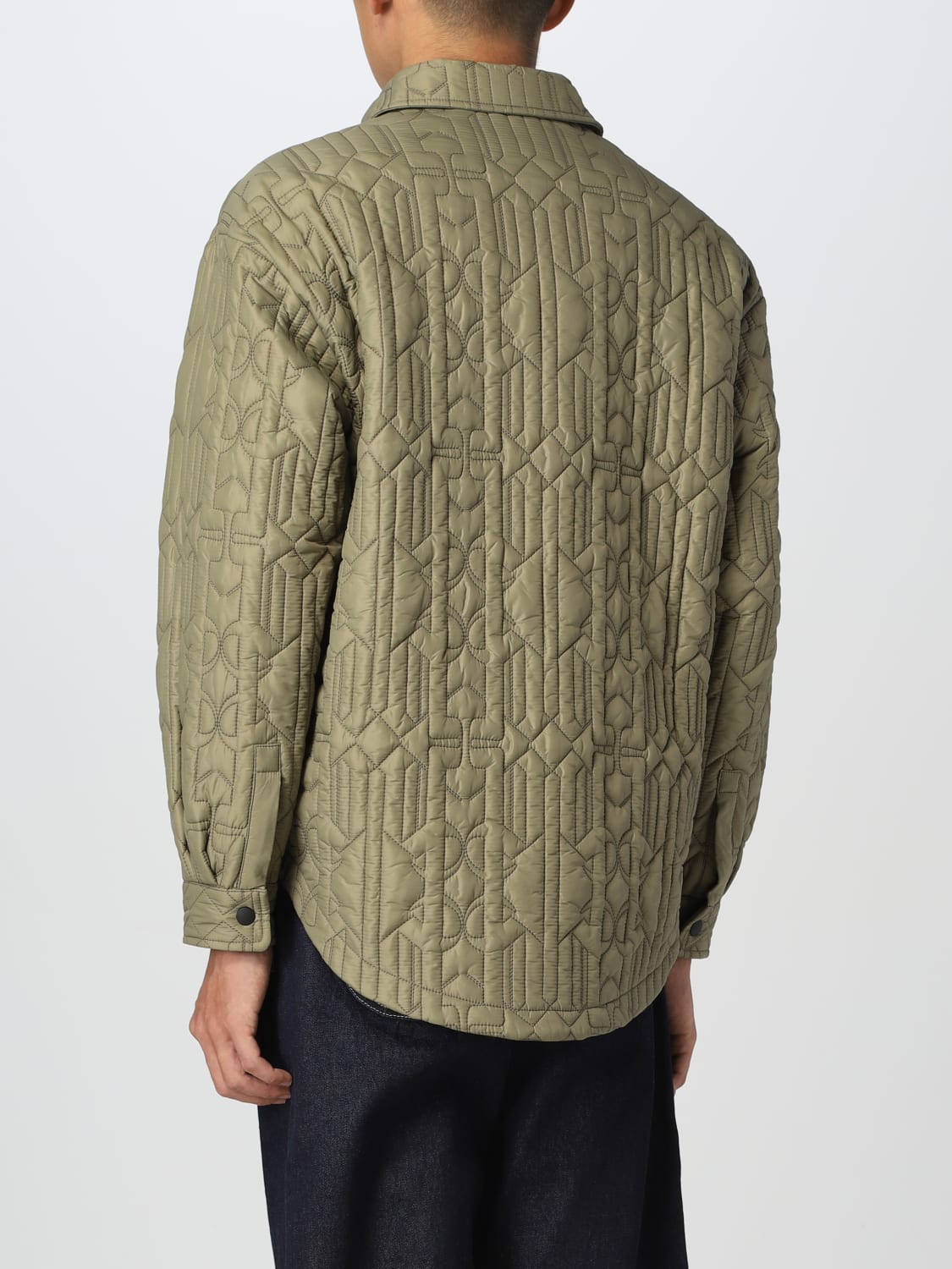 PALM ANGELS JACKET: Palm Angels overshirt in quilted nylon, Green - Img 3