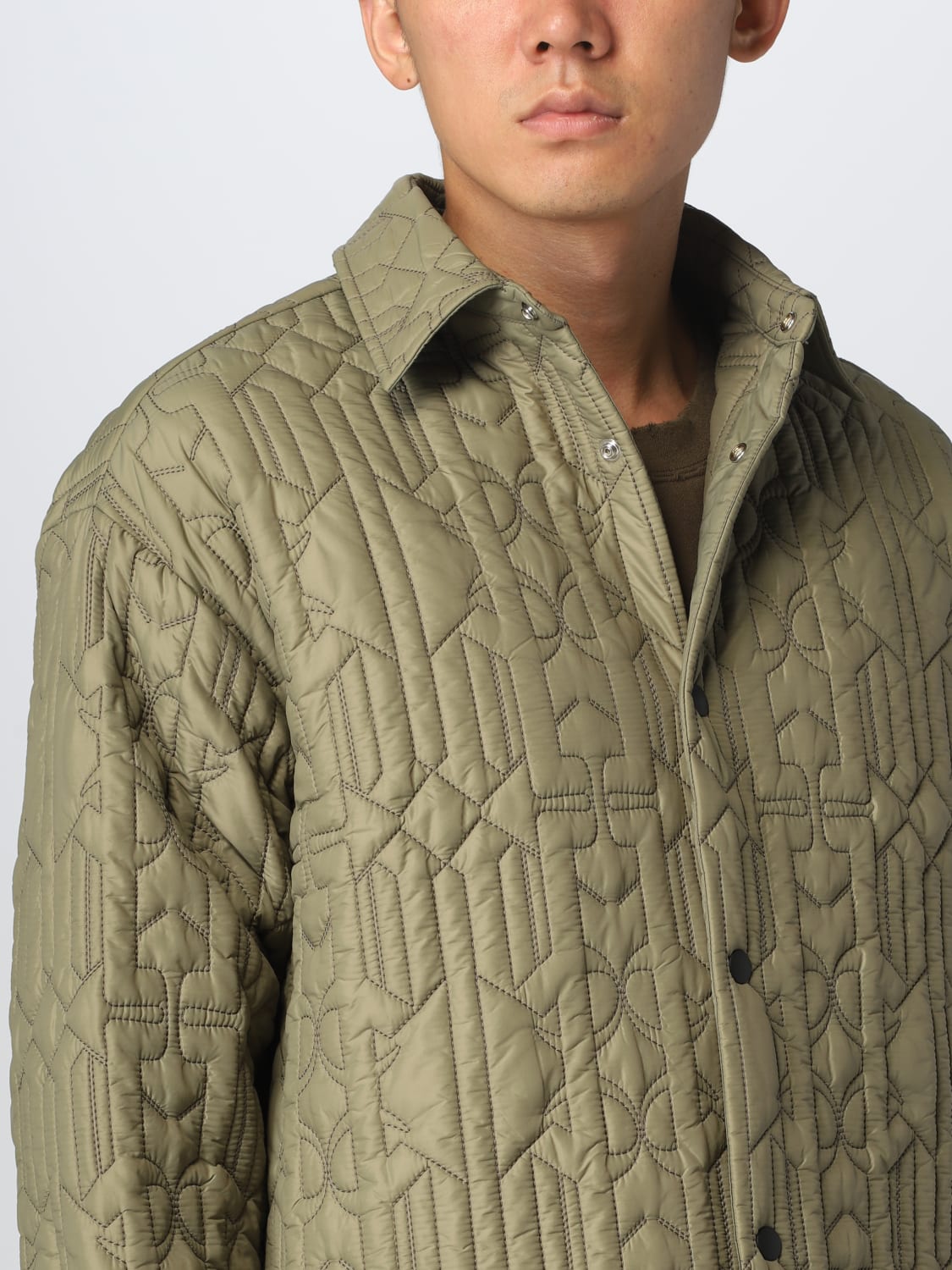 PALM ANGELS JACKET: Palm Angels overshirt in quilted nylon, Green - Img 5