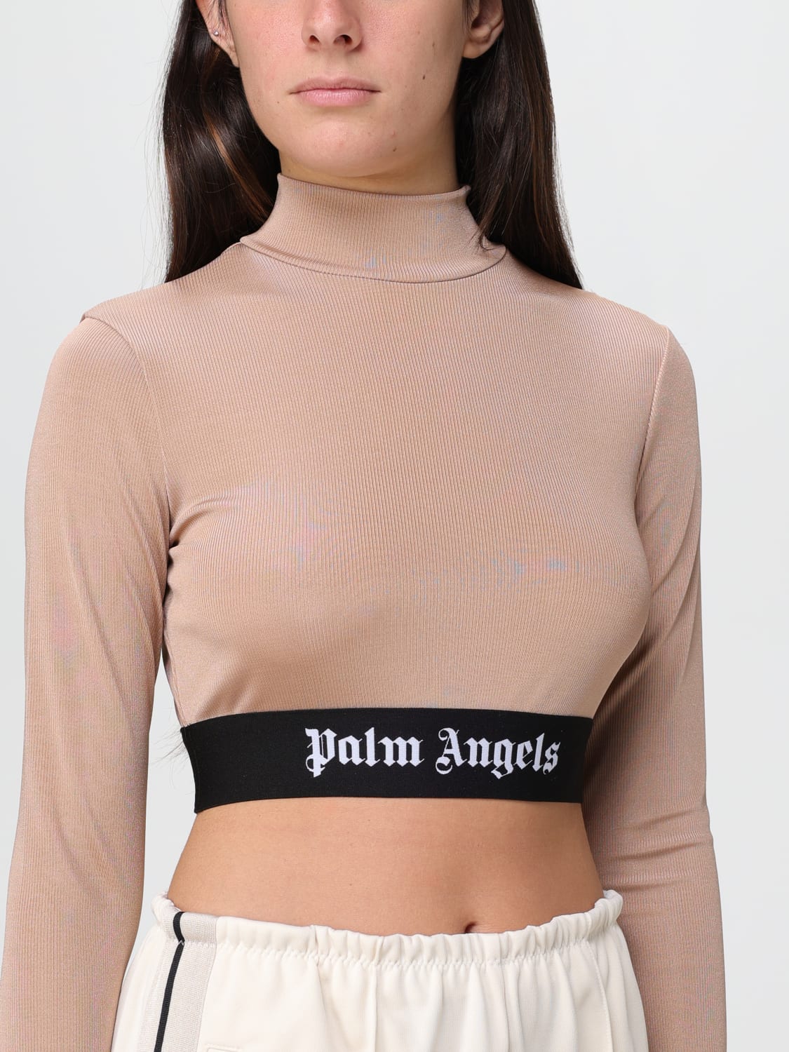 PALM ANGELS TOP E BLUSE: T-shirt donna Palm Angels, Marrone - Img 5