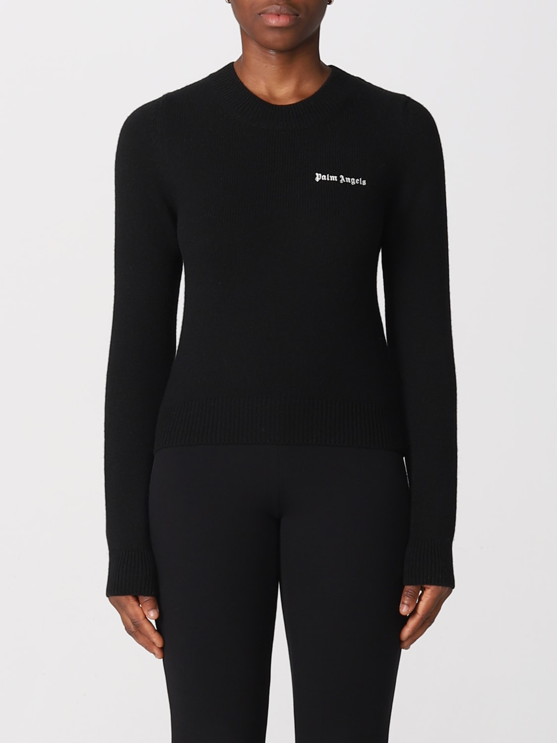 PALM ANGELS SWEATER: Palm Angels nylon sweater, Black - Img 1