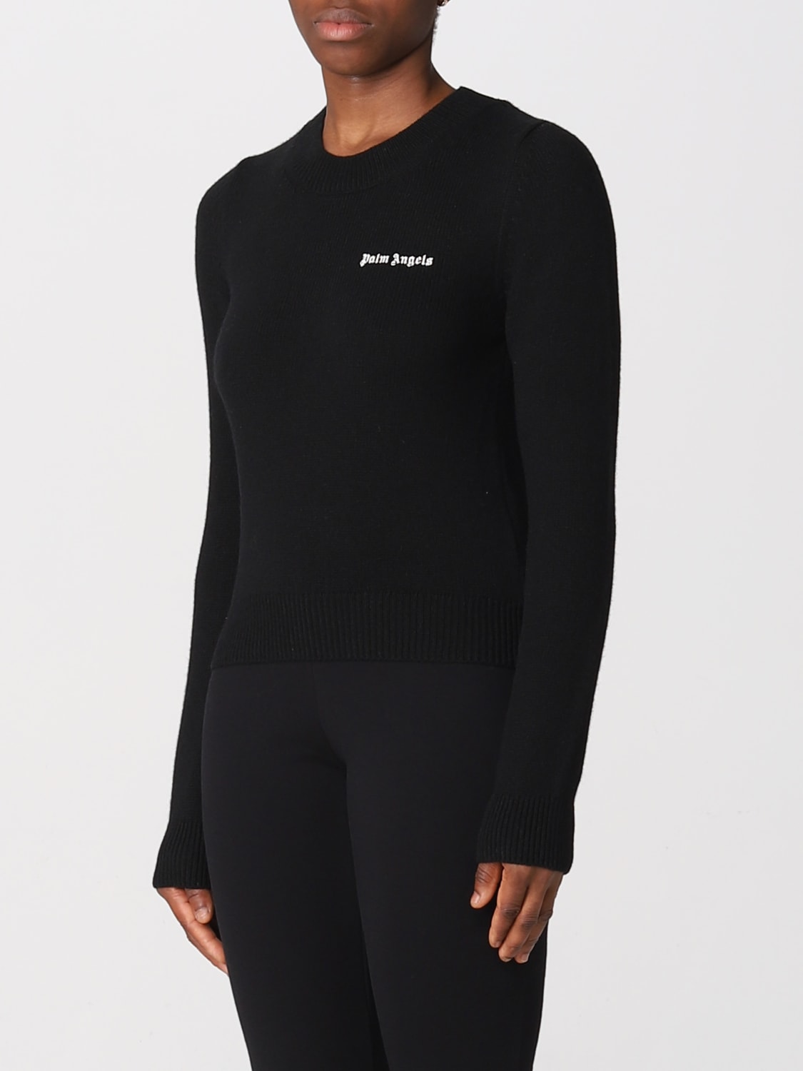 PALM ANGELS SWEATER: Palm Angels nylon sweater, Black - Img 4