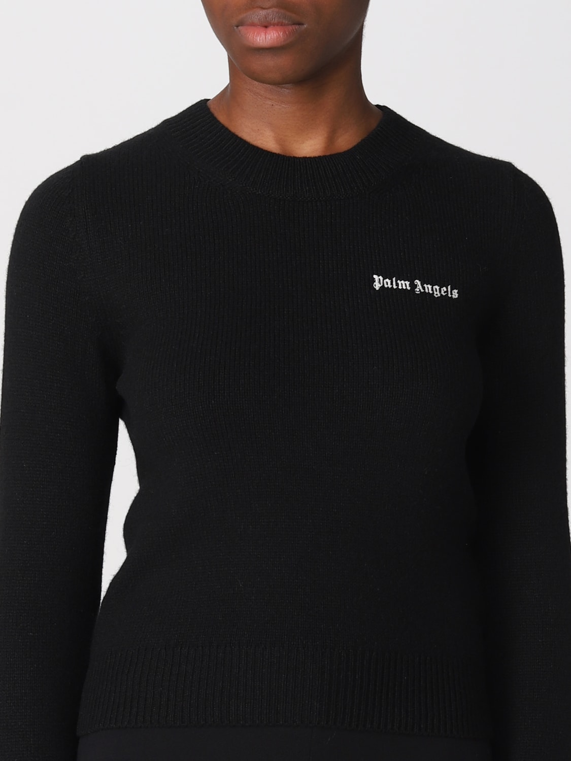 PALM ANGELS SWEATER: Palm Angels nylon sweater, Black - Img 5