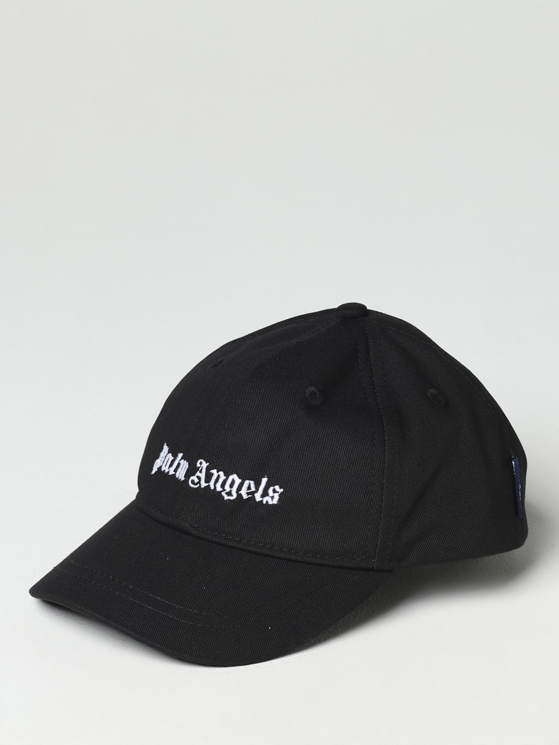 PALM ANGELS HAT: Palm Angels hat in cotton with embroidered logo, Black - Img 1