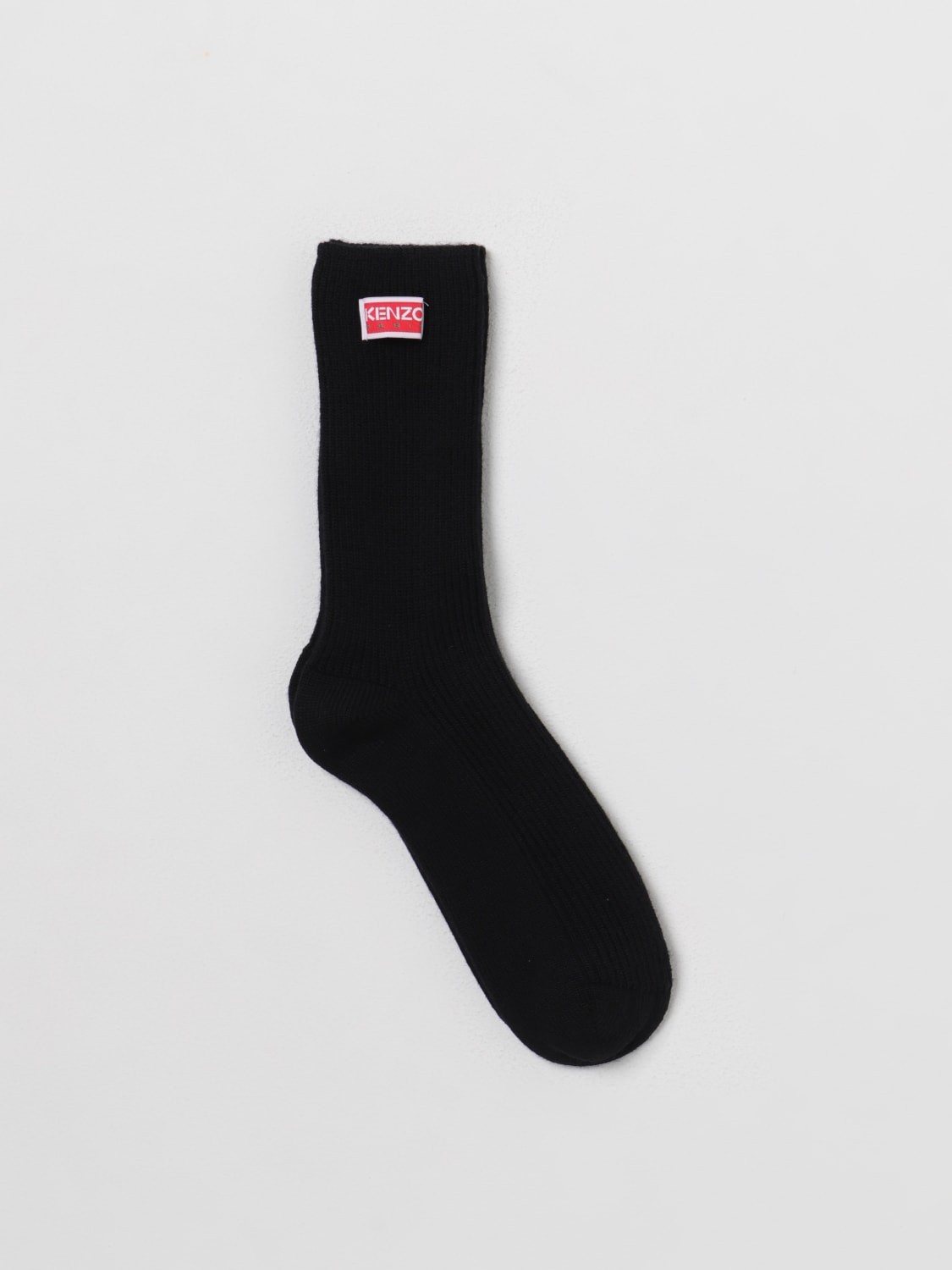 KENZO SOCKS: Kenzo socks in cotton and wool blend, Black - Img 1