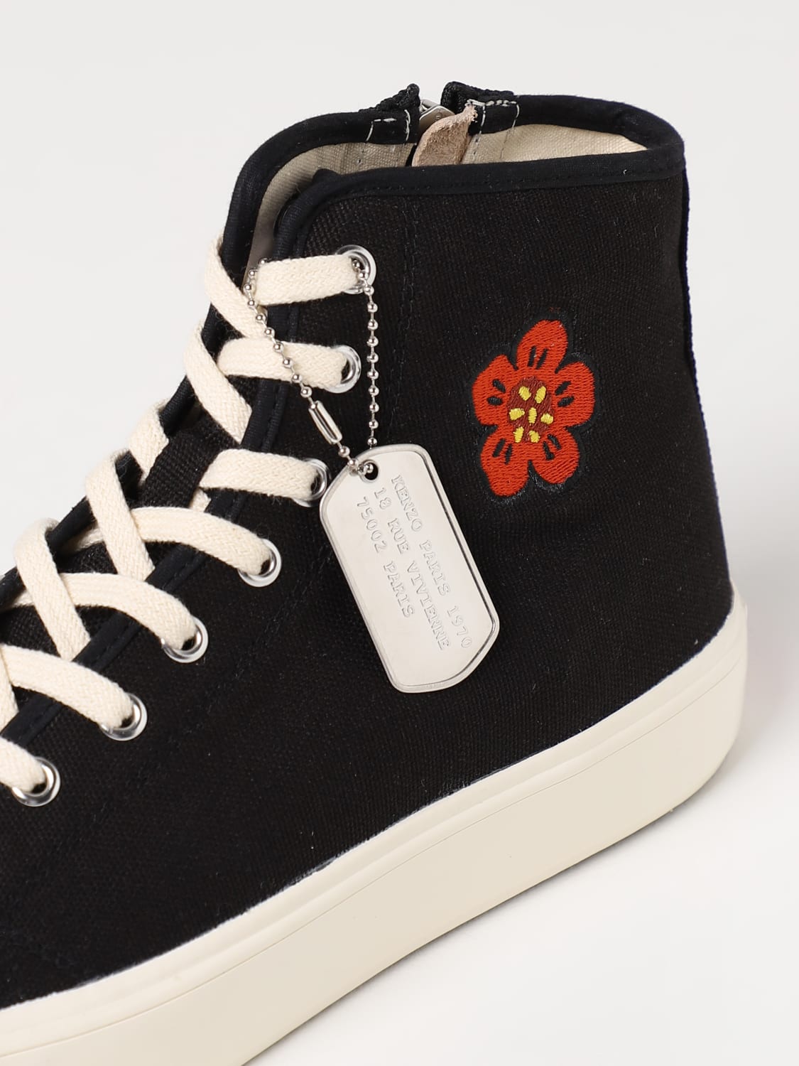 Kenzo Outlet: school sneakers in canvas - Black | Kenzo
