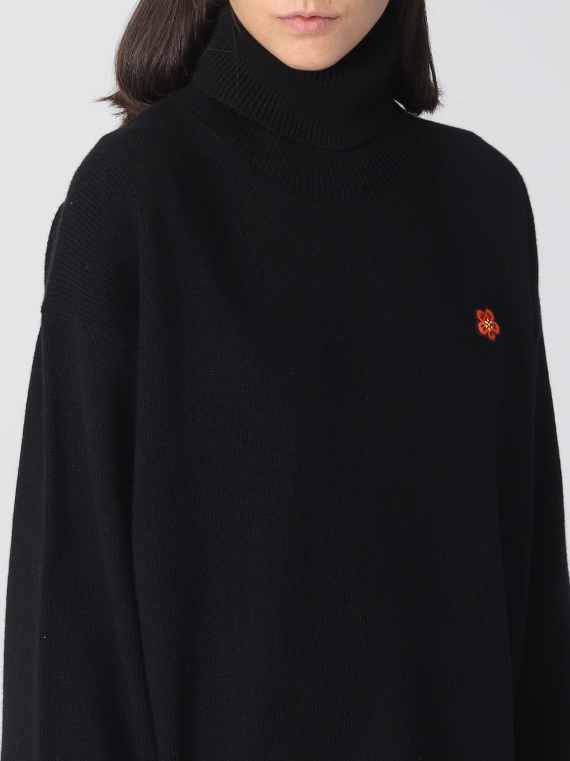 KENZO SWEATER: Boke Flower Crest Kenzo sweater in wool, Black - Img 5