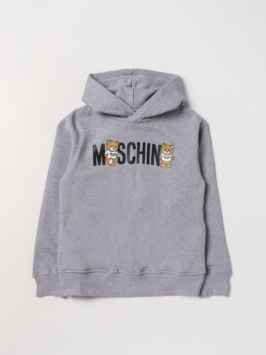 MOSCHINO SWEATER: Moschino Kid sweatshirt in cotton, Grey - Img 1