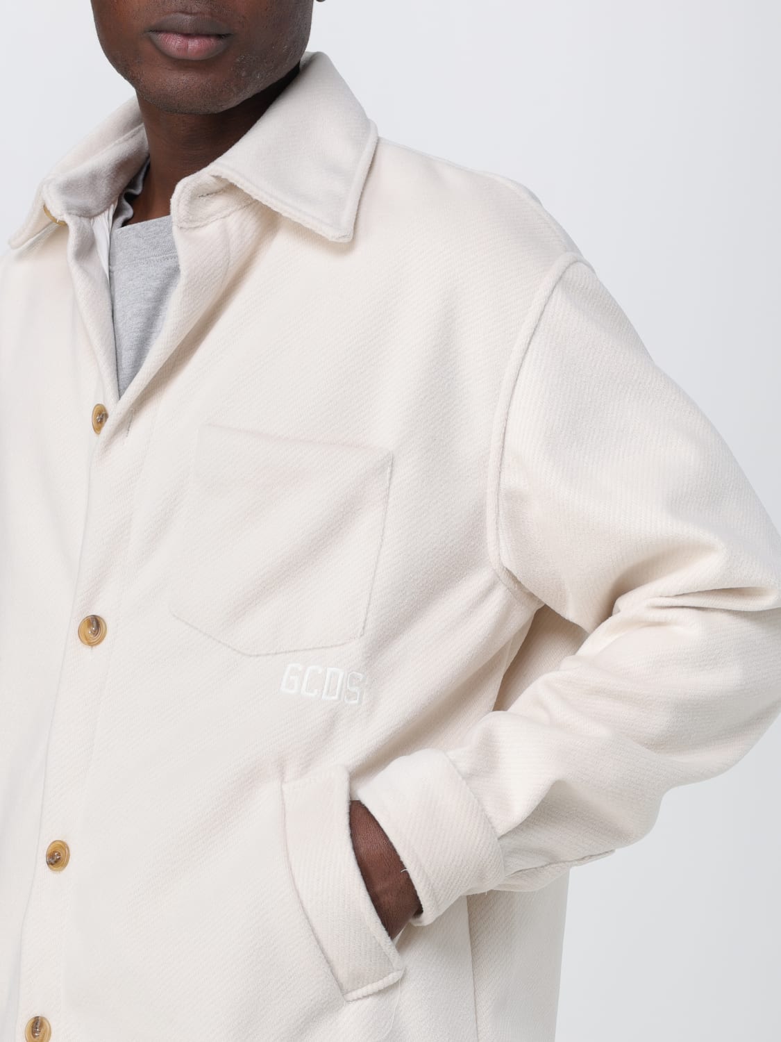 GCDS JACKET: Blazer men GCDS, Yellow Cream - Img 5