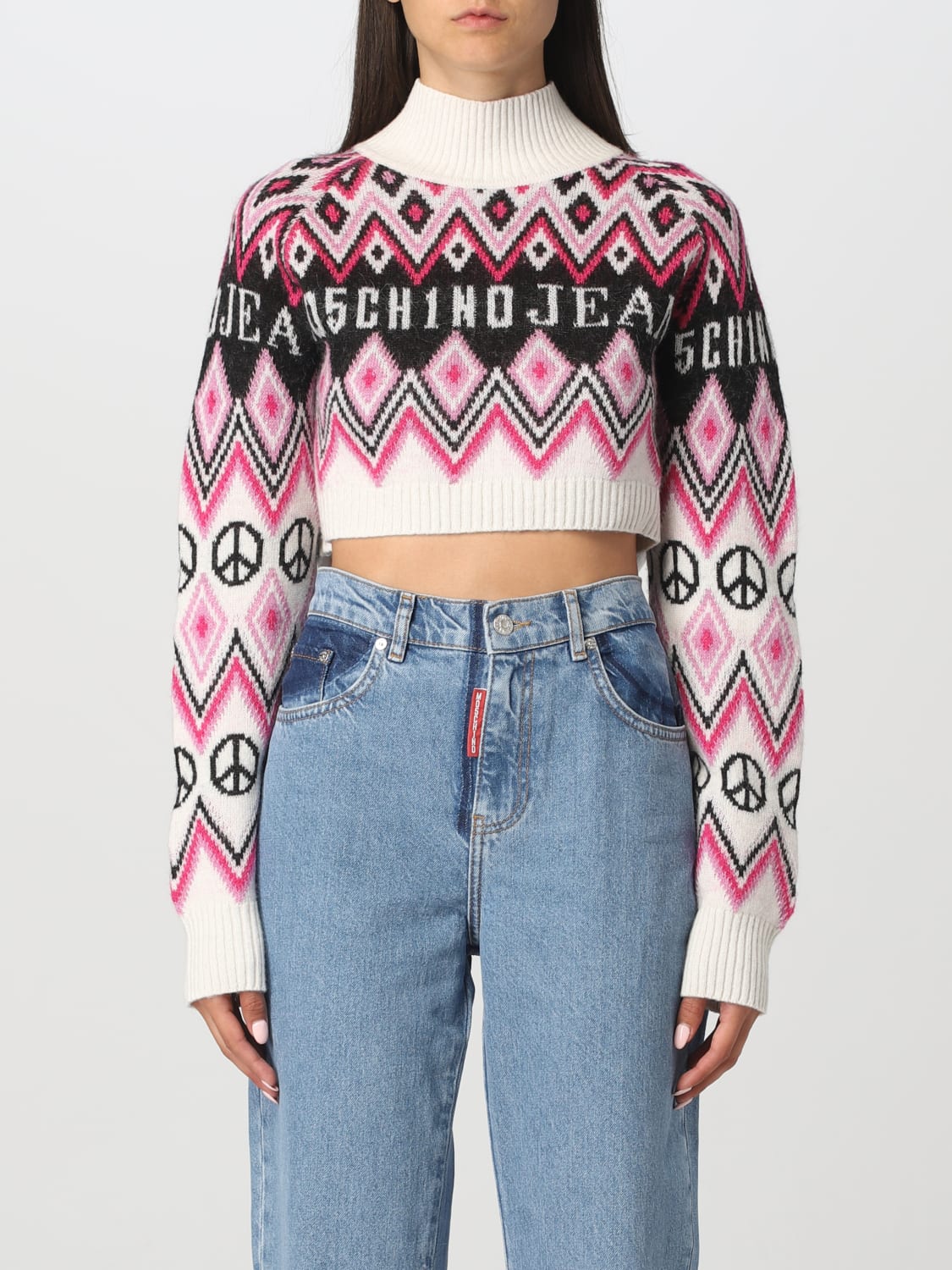 MOSCHINO JEANS MAGLIA: Maglione Moschino Jeans in misto lana, Bianco - Img 1