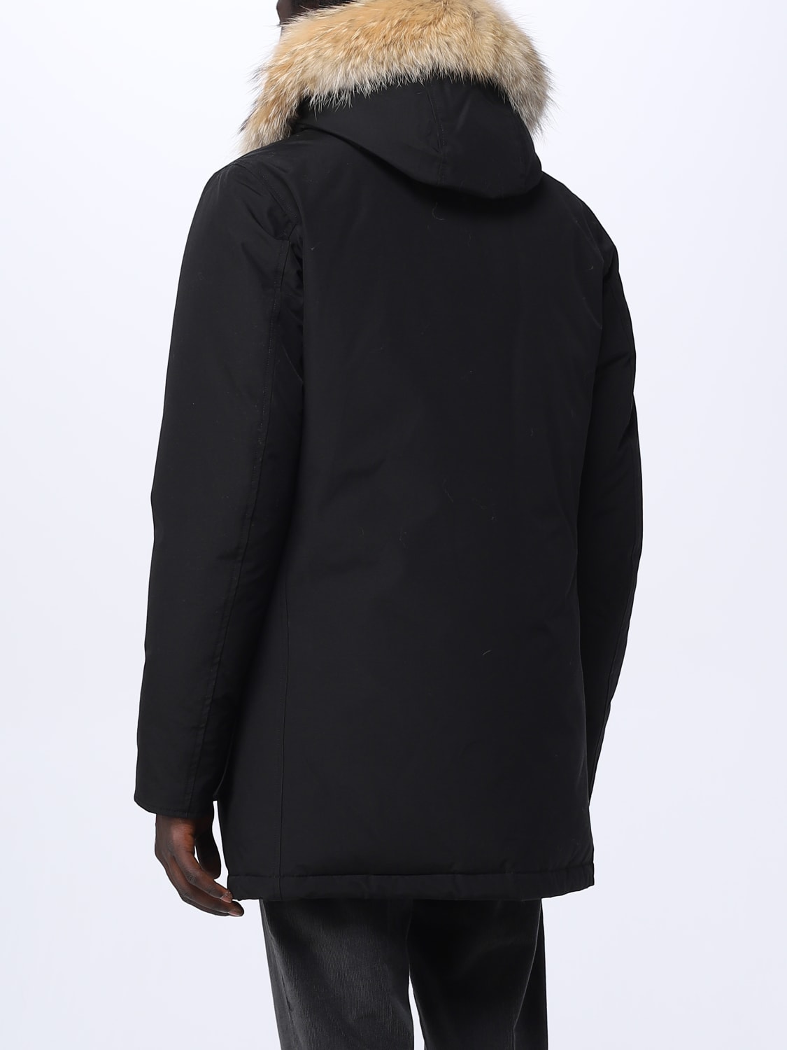 WOOLRICH GIACCA: Parka Arctic Woolrich in ramar con cappuccio e pelliccia, Nero - Img 2