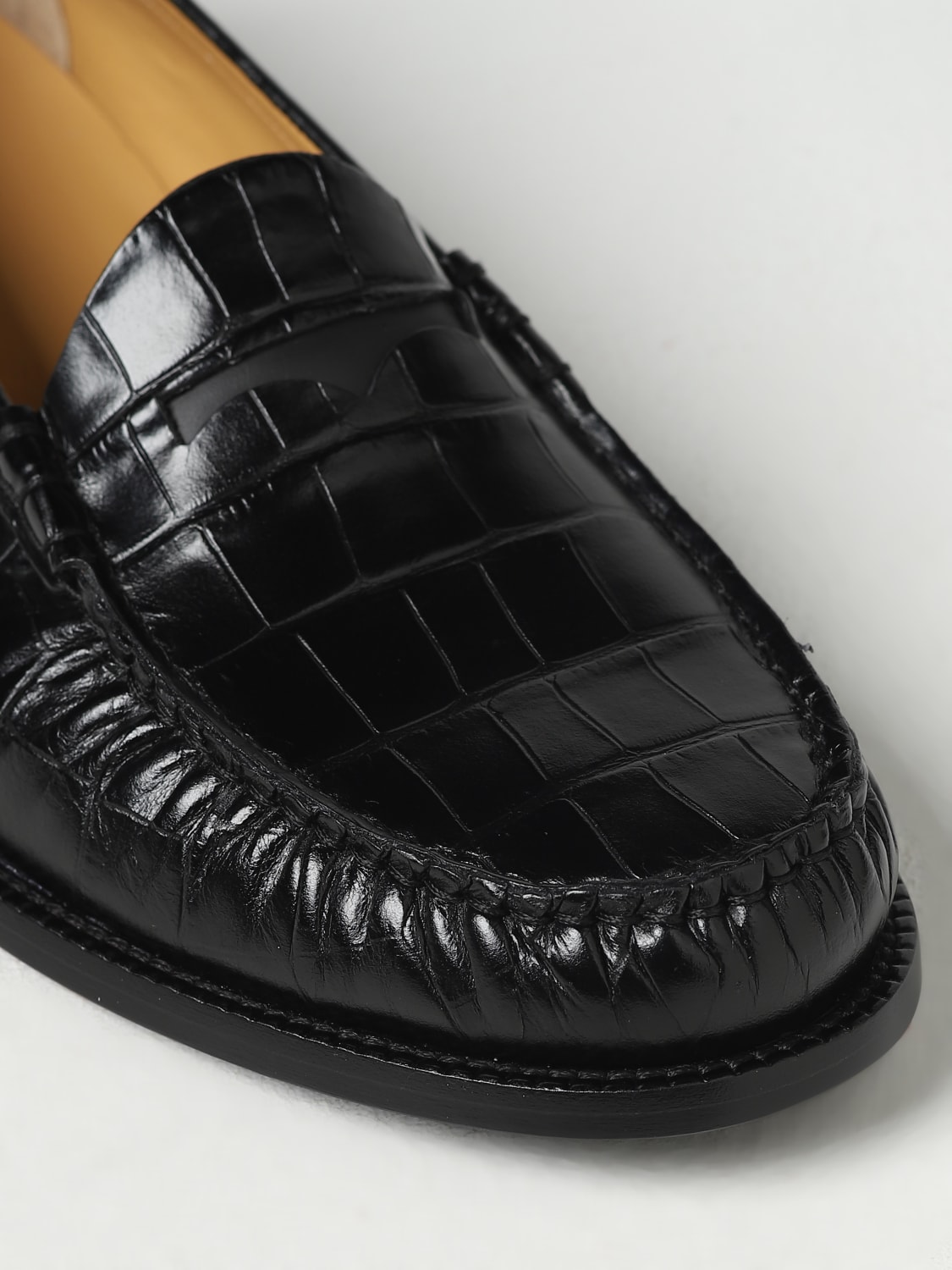 Bally moccasins in croco print leather